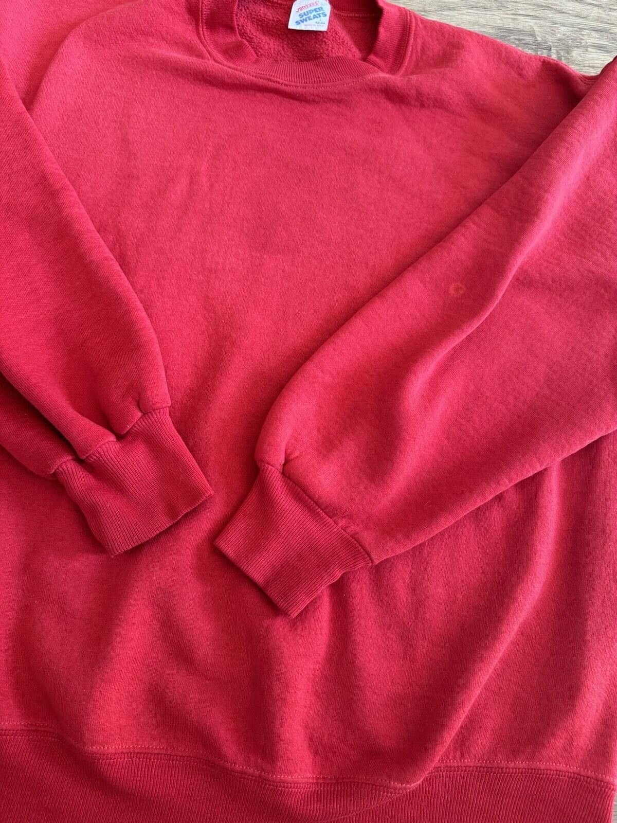 Jerzees Vintage 80s 90s Jerzees Super Sweats Red Crewneck Sweater Size US L / EU 52-54 / 3 - 3 Thumbnail