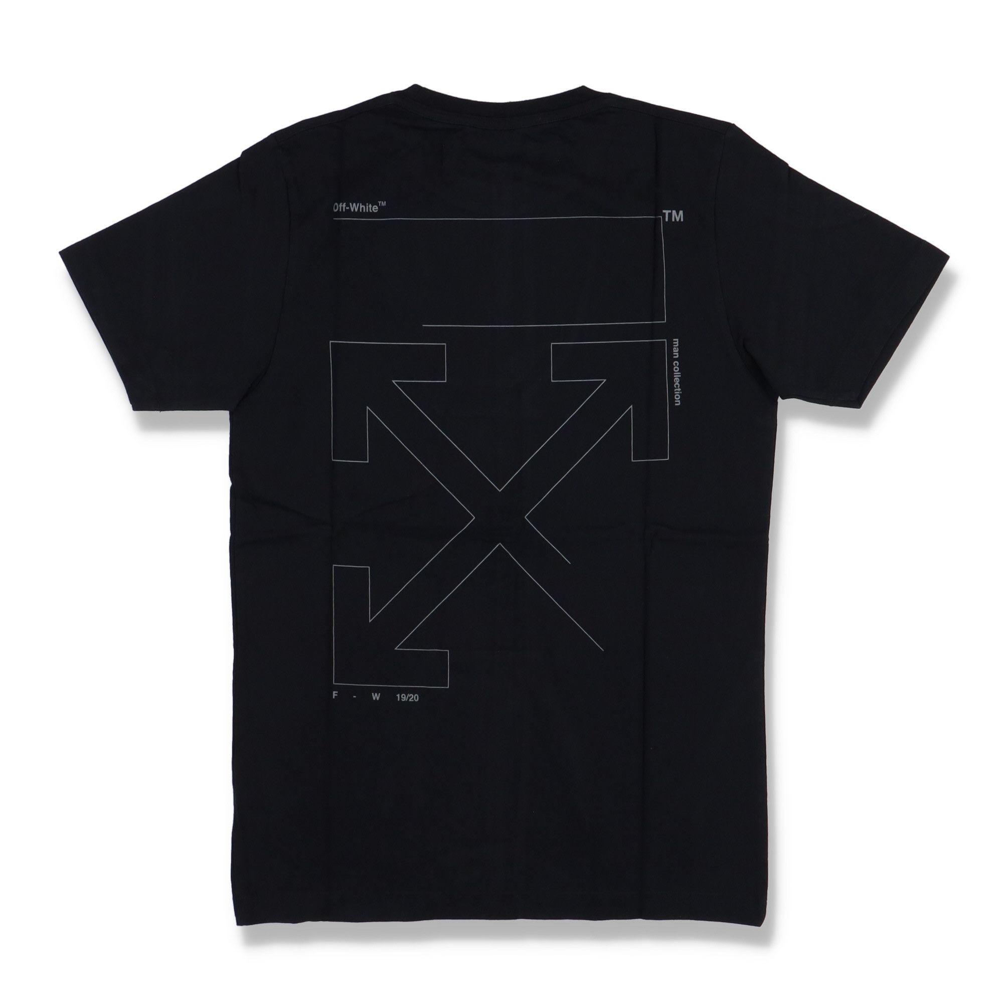 Off-White Black Unfinished Silver Arrows Logo T-Shirt | Grailed