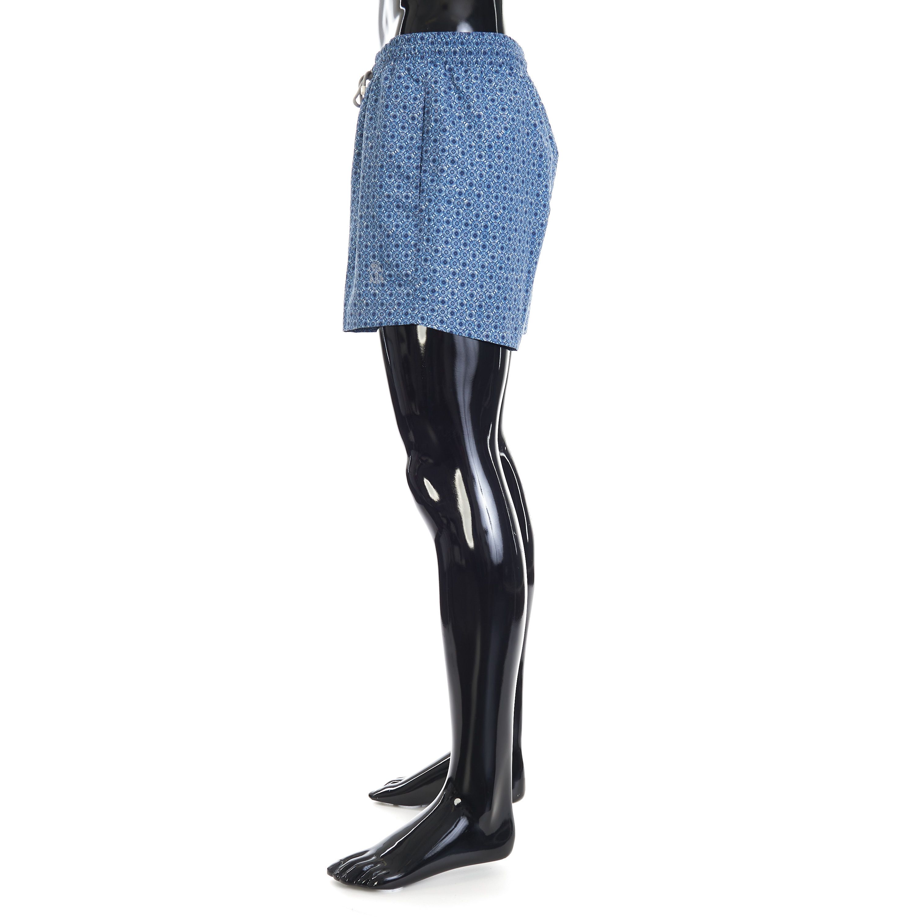 Brunello Cucinelli Microfiber Swim Shorts - Geometric Print, Pacific Blue Size US 30 / EU 46 - 3 Thumbnail