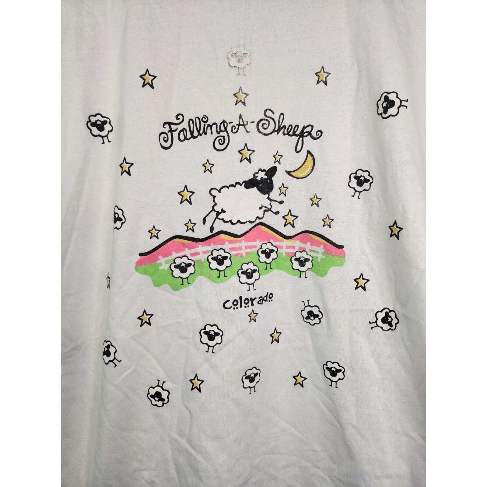 Jerzees Vintage Womens Sleeper Shirt Falling A Sheep Sleep Tee S VTG Size M / US 6-8 / IT 42-44 - 2 Thumbnail