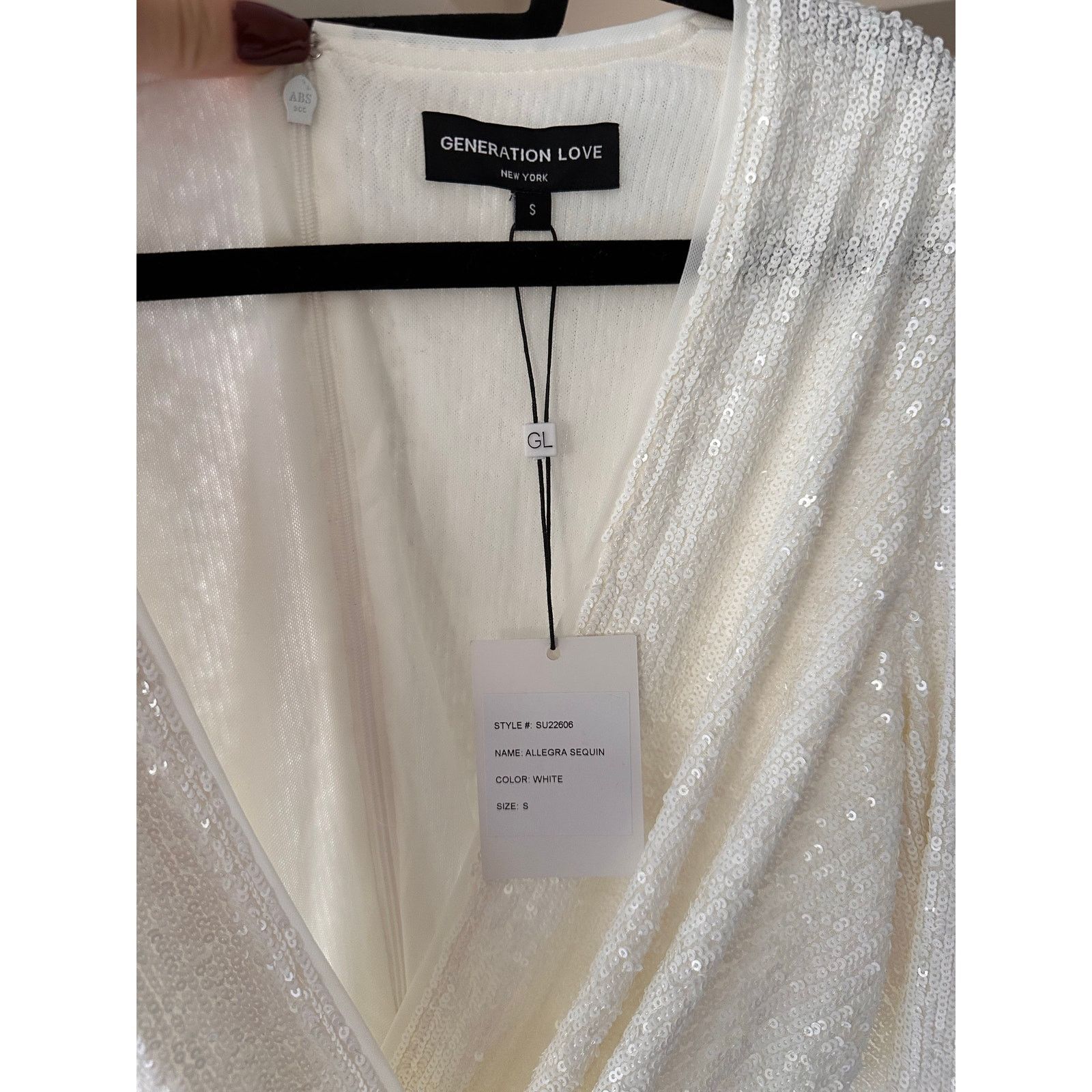 Generation Love NWT Generation Love Allegra Sequin Faux Wrap Jumpsuit White Size S / US 4 / IT 40 - 6 Thumbnail