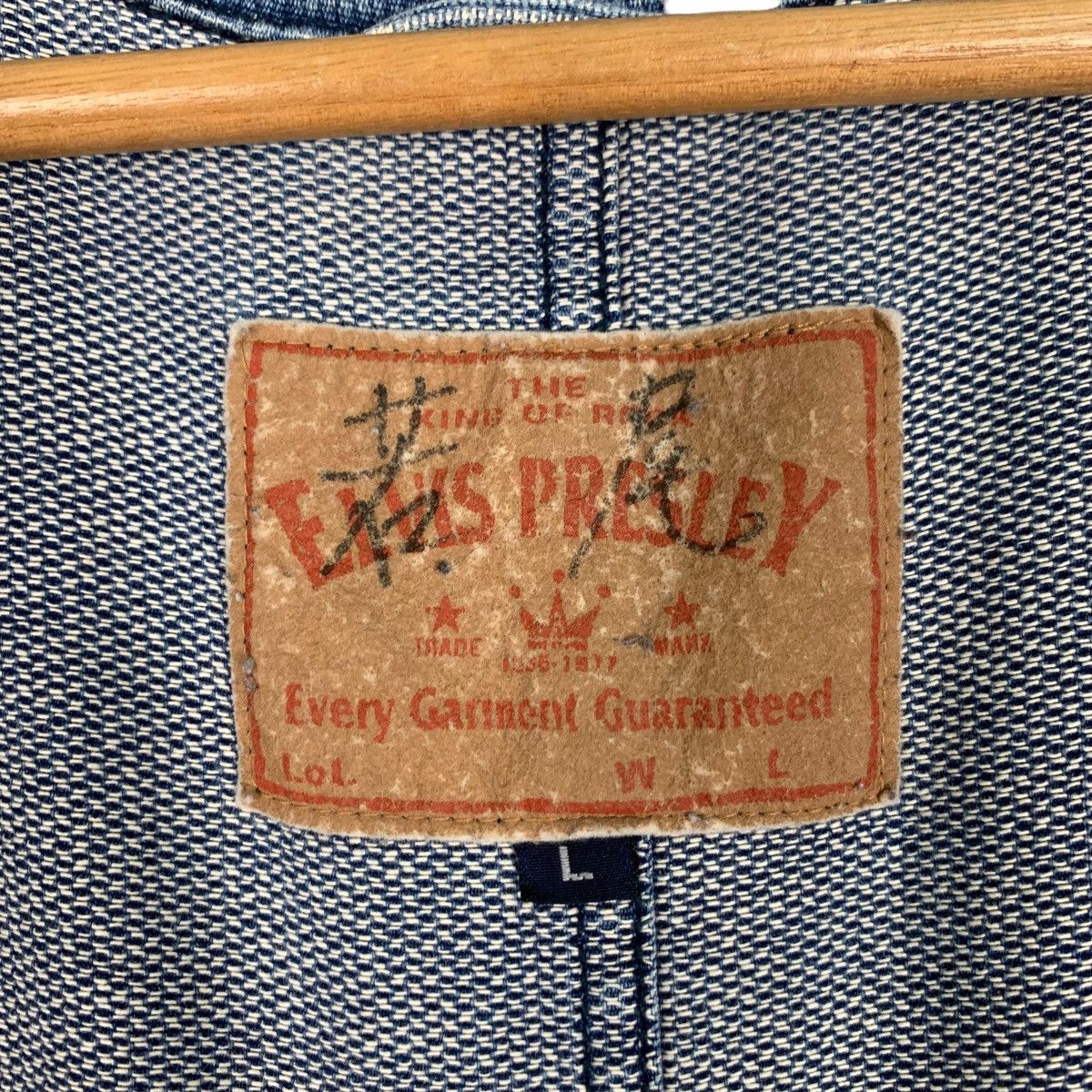 Vintage ELVIS PRESLEY 4 POCKET CHORE DENIM JACKET #0567-C26 Size US L / EU 52-54 / 3 - 16 Thumbnail