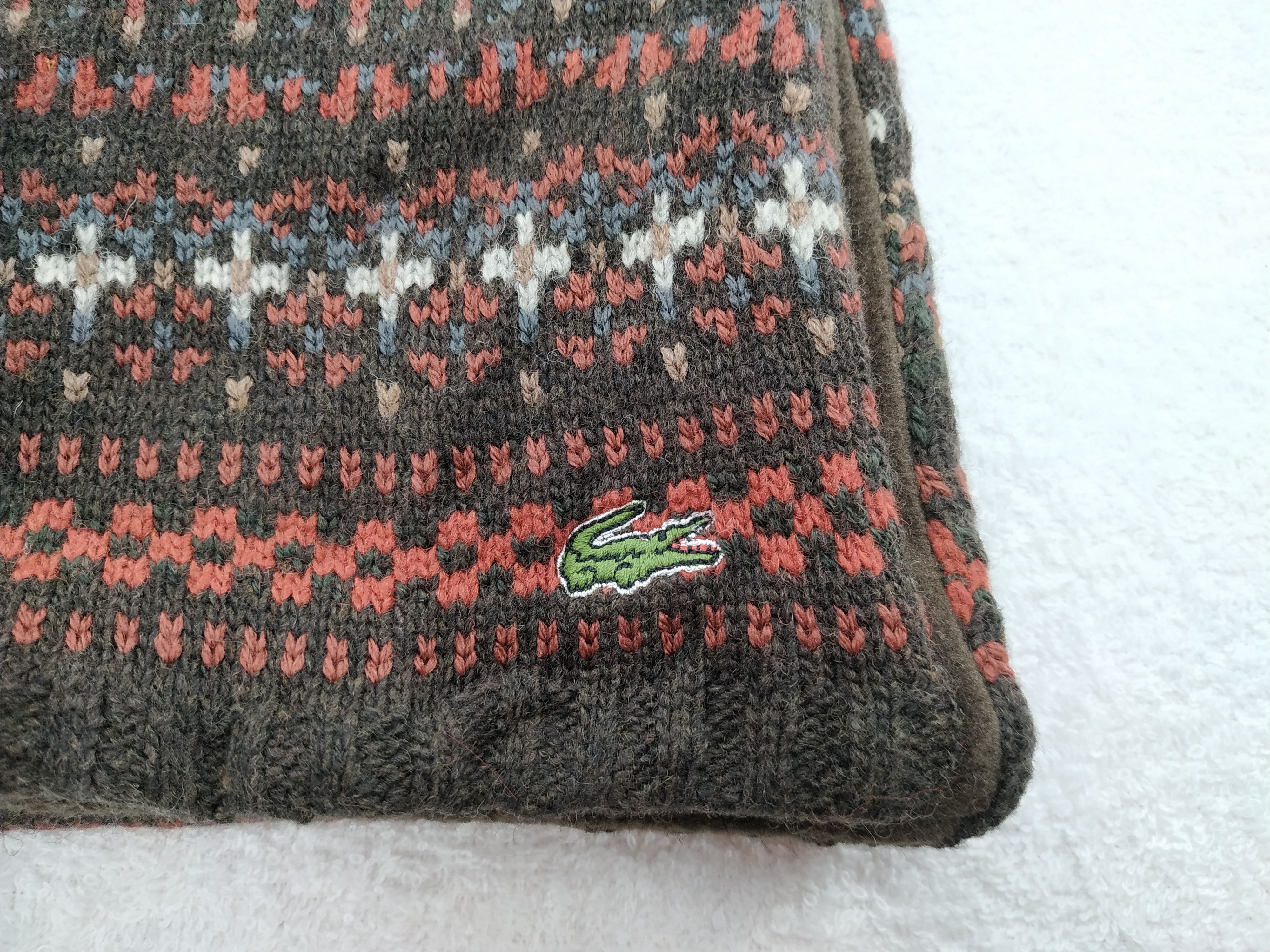 Lacoste Vintage Lacoste Scarf/Muffler/Neckwear MF115 Size ONE SIZE - 5 Thumbnail