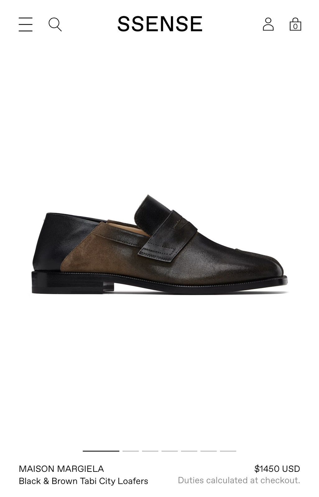 Maison Margiela MM Black & Brown Tabi City Loafers Size US 10 / EU 43 - 7 Thumbnail