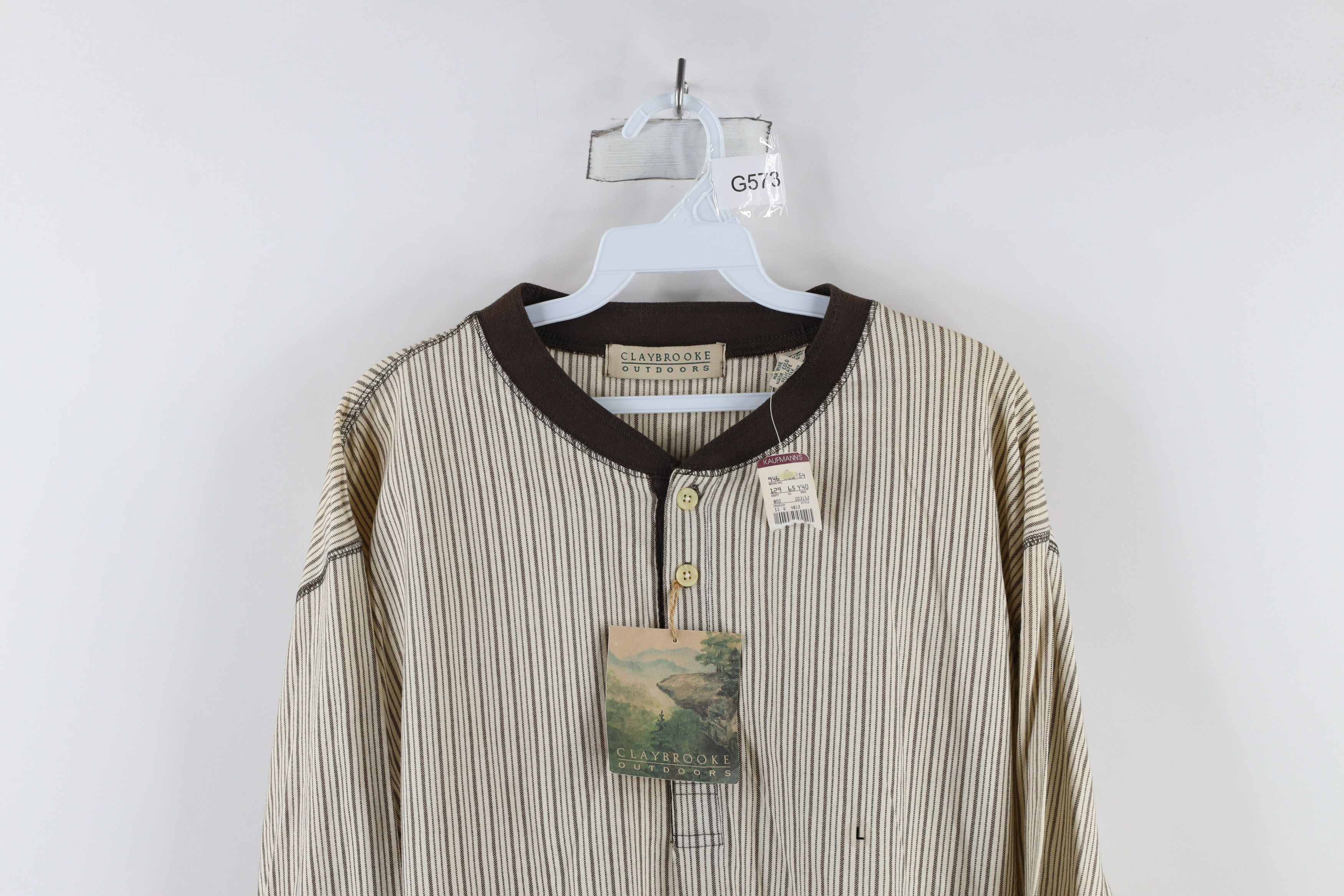 Vintage Deadstock Vintage 90s Streetwear Long Sleeve Henley T-Shirt Size US L / EU 52-54 / 3 - 2 Thumbnail