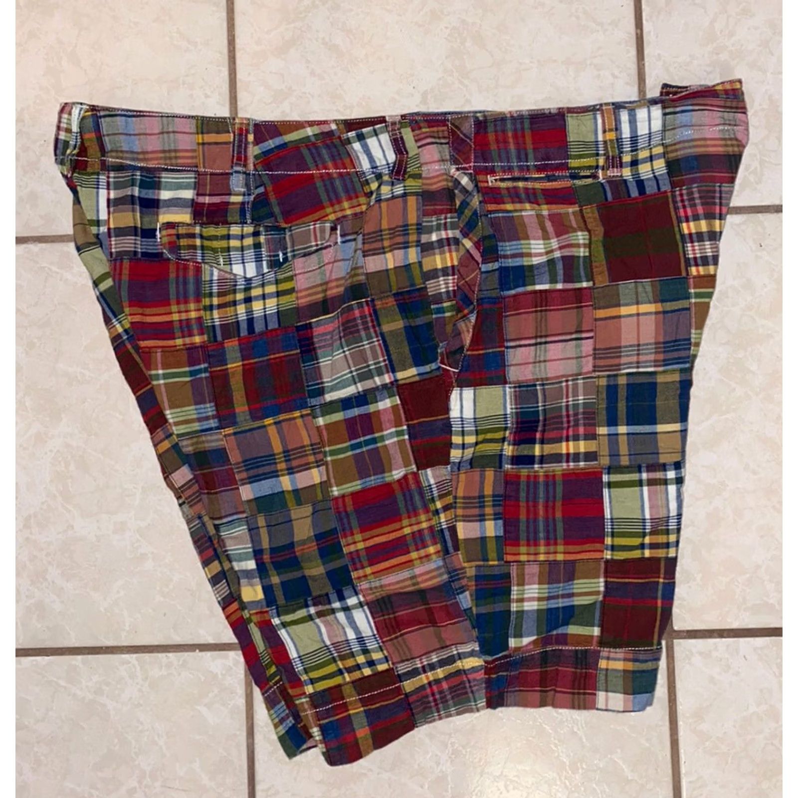 Polo Ralph Lauren VINTAGE Polo Ralph Lauren Chino Plaid Shorts 42 Mens 90s Plaid Casual Cotton Zip Drawstring Size US XL / EU 56 / 4 - 3 Thumbnail