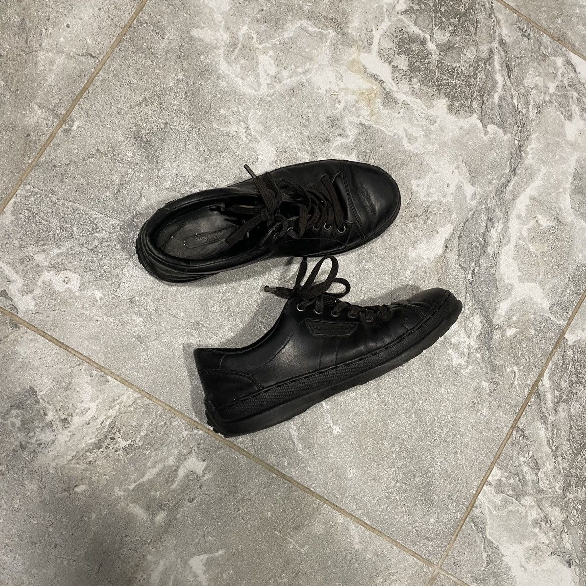 Vintage 7 black Dolce Gabbana leather Boots shoes sneakers old money Size US 7 / EU 40 - 1 Thumbnail