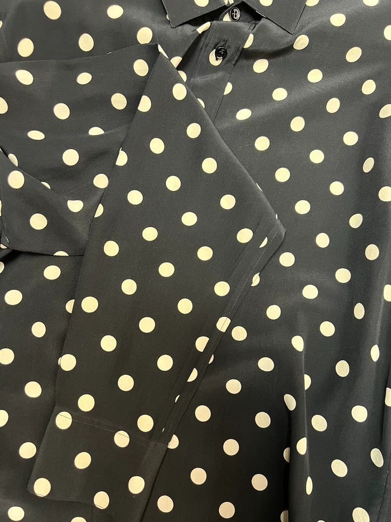 Saint Laurent Paris Saint Laurent Polka Dot Silk Button-Up Shirt- Size US L / EU 52-54 / 3 - 5 Thumbnail