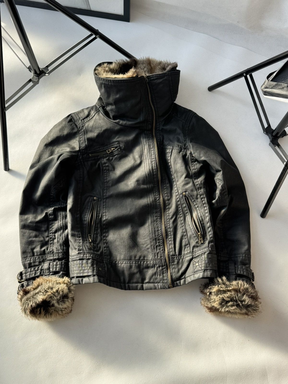 Japanese Brand Vintage Y2K Motorcycle Fur Collar Avantgarde Jacket Size US M / EU 48-50 / 2 - 4 Thumbnail