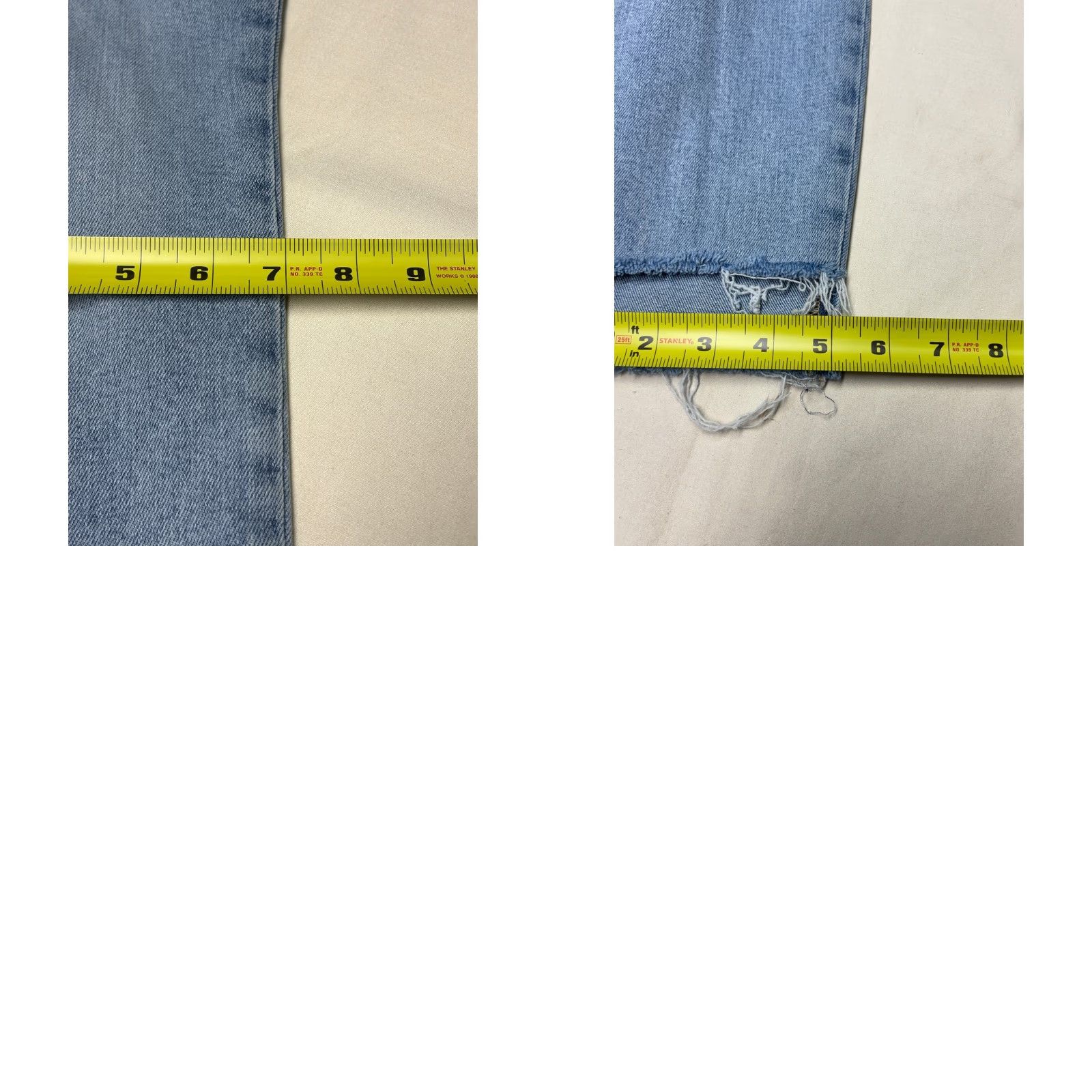 Good American Good American Good Legs Step Hem Jeans Indigo Distressed Blue 29 30 Inseam 27/28 5-Pocket Denim Stretch Slim High Rise Womens Jeans Size 29" - 9 Thumbnail