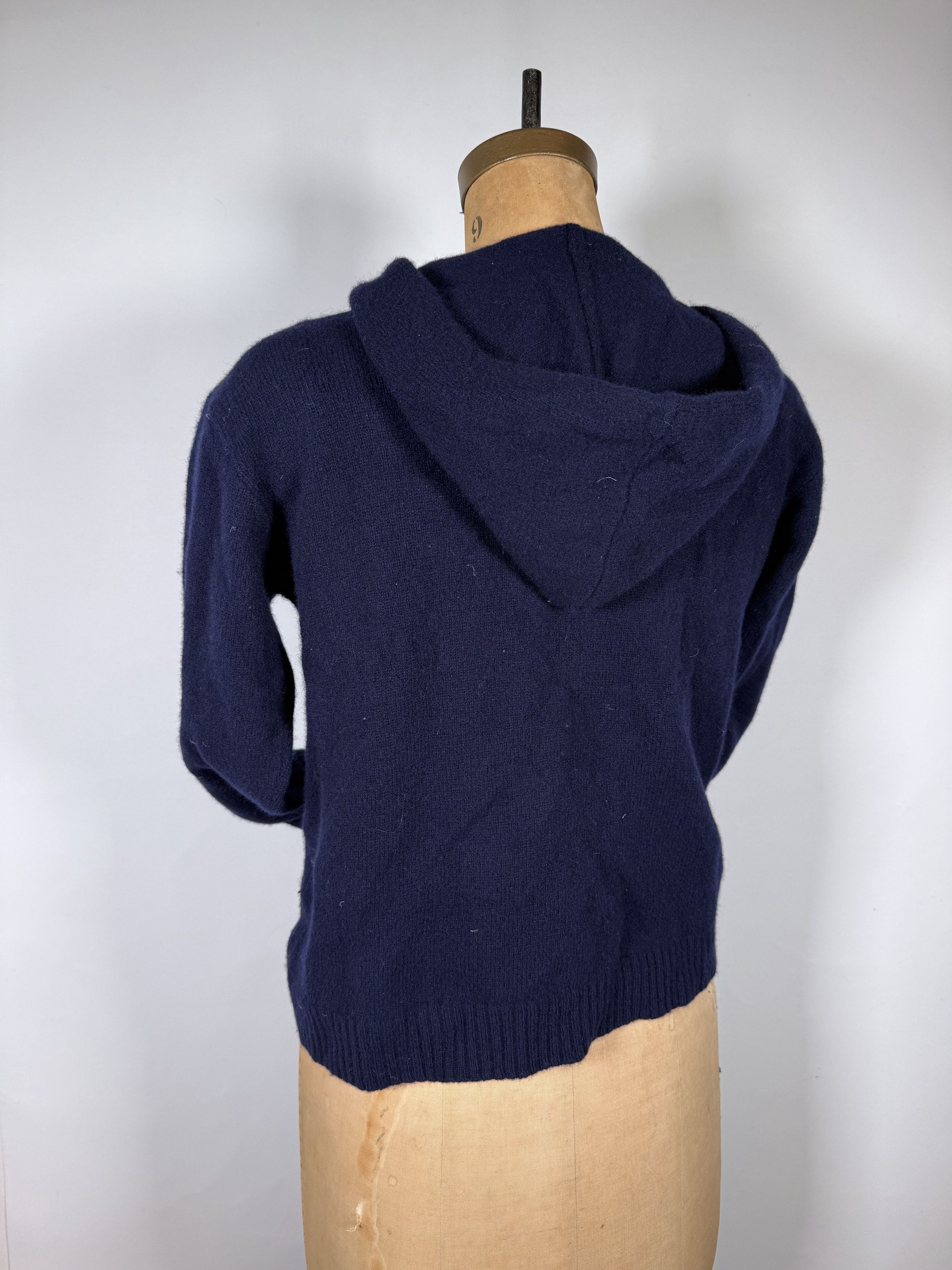 Polo Ralph Lauren Rare Polo Ralph Lauren Navy Merino Wool Hoodie Size M / US 6-8 / IT 42-44 - 2 Thumbnail