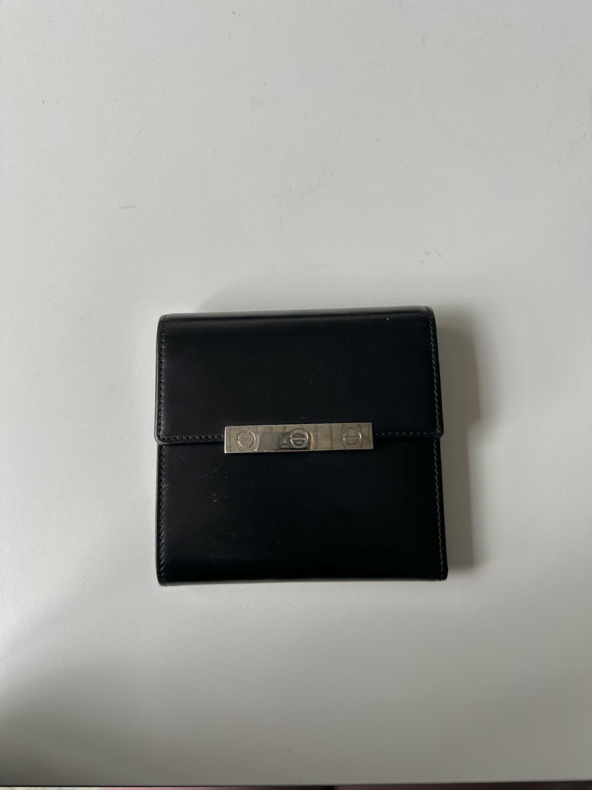 Cartier Cartier Love Collection Leather Trifold Wallet Black Compact Size ONE SIZE - 1 Thumbnail