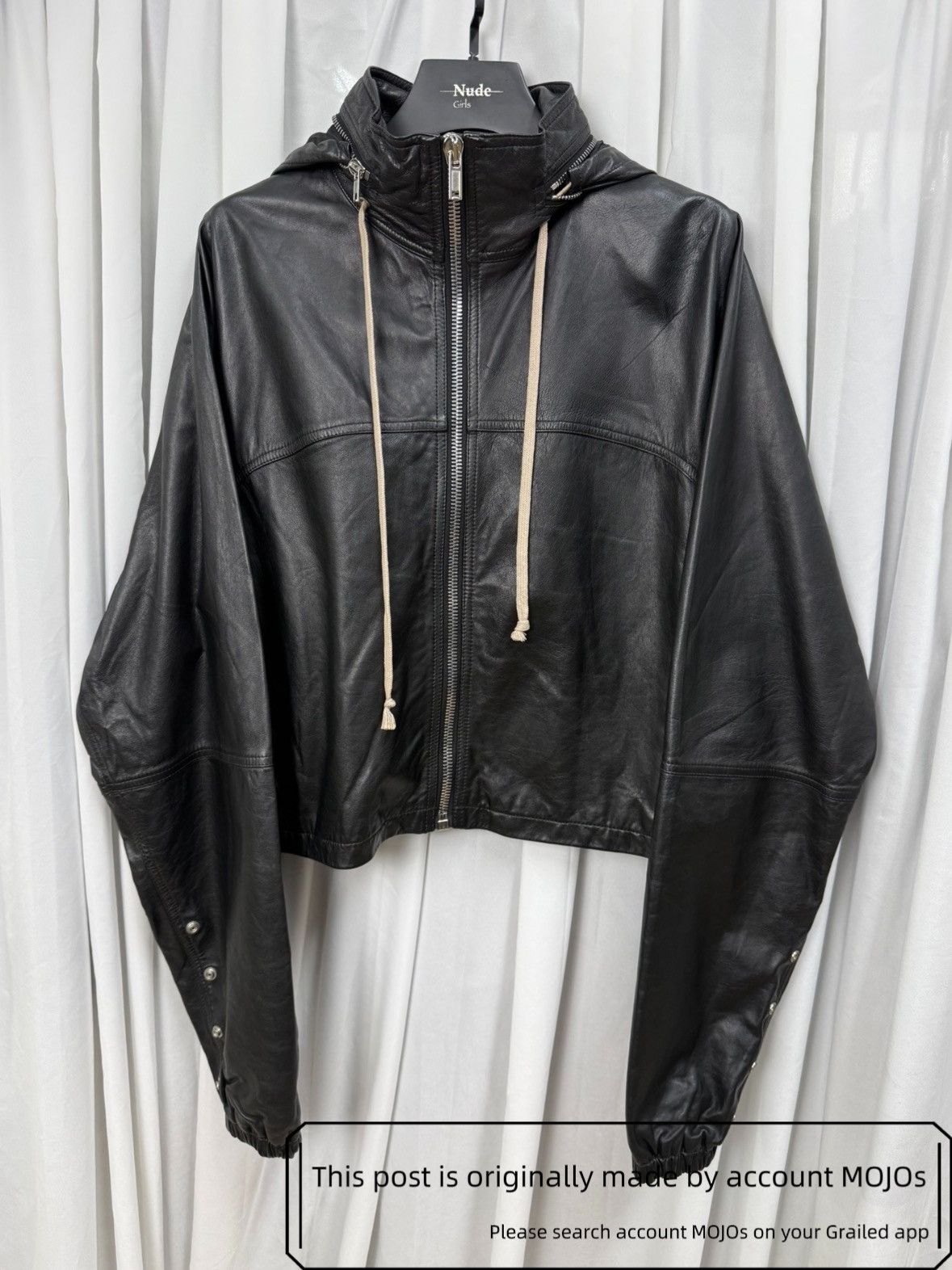 Rick Owens Sz 40 Rick Owens M65 Leather OS Hoodie Jacket mojos2149 Size US L / EU 52-54 / 3 - 1 Thumbnail