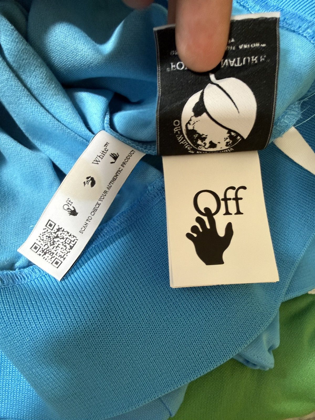 Off-White Off-White Hand Logo Hoodie Blue Size US XL / EU 56 / 4 - 9 Thumbnail