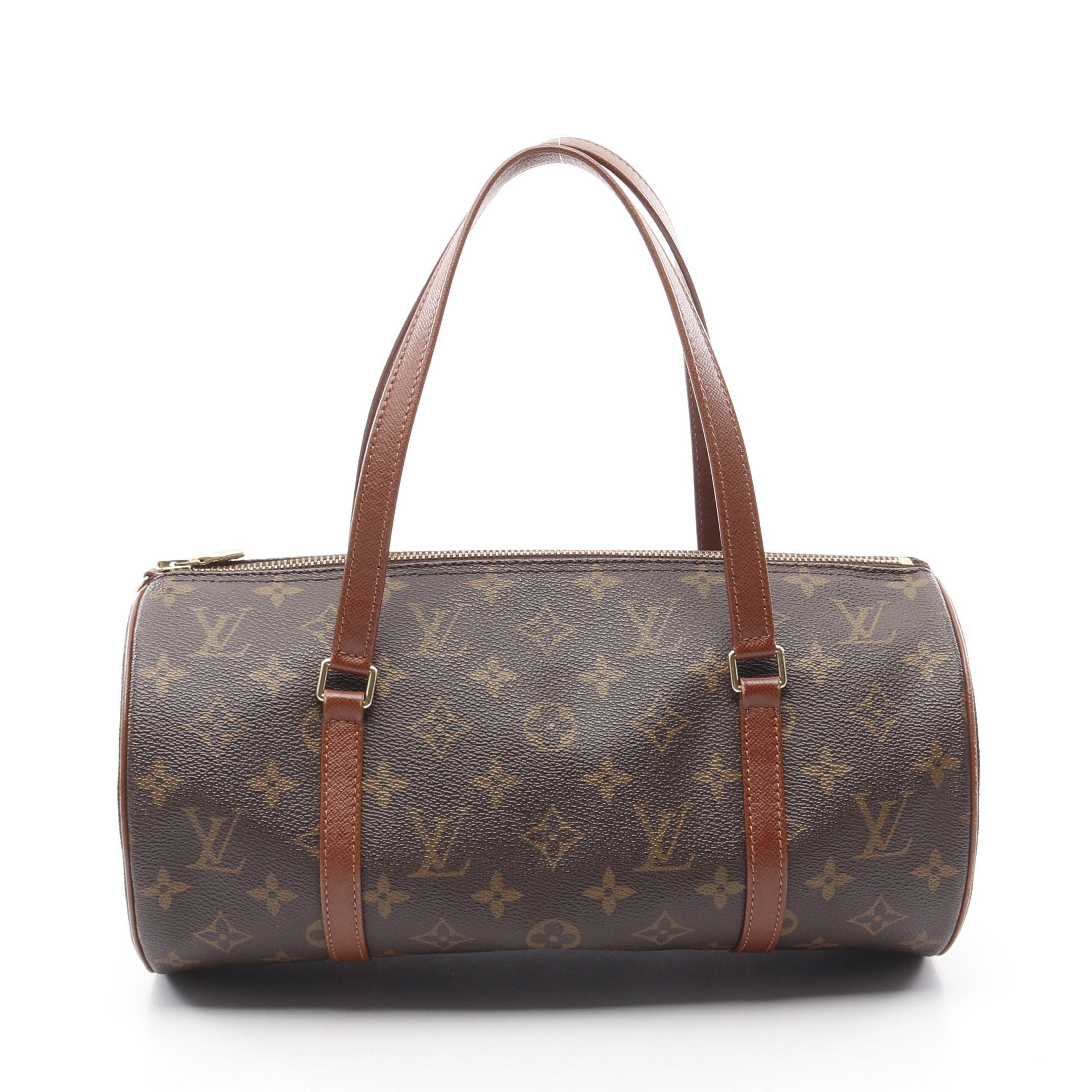 Louis Vuitton Papillon 30 Monogram Old Model Handbag Leather Brown