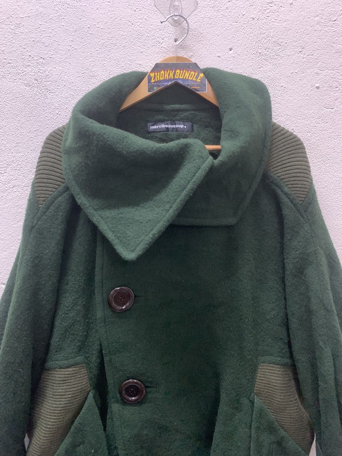 Issey Miyake Mercibeaucoup Issey Miyake Big Button Wool Oversized Jacket Size 3XL / US 20-22 - 3 Thumbnail
