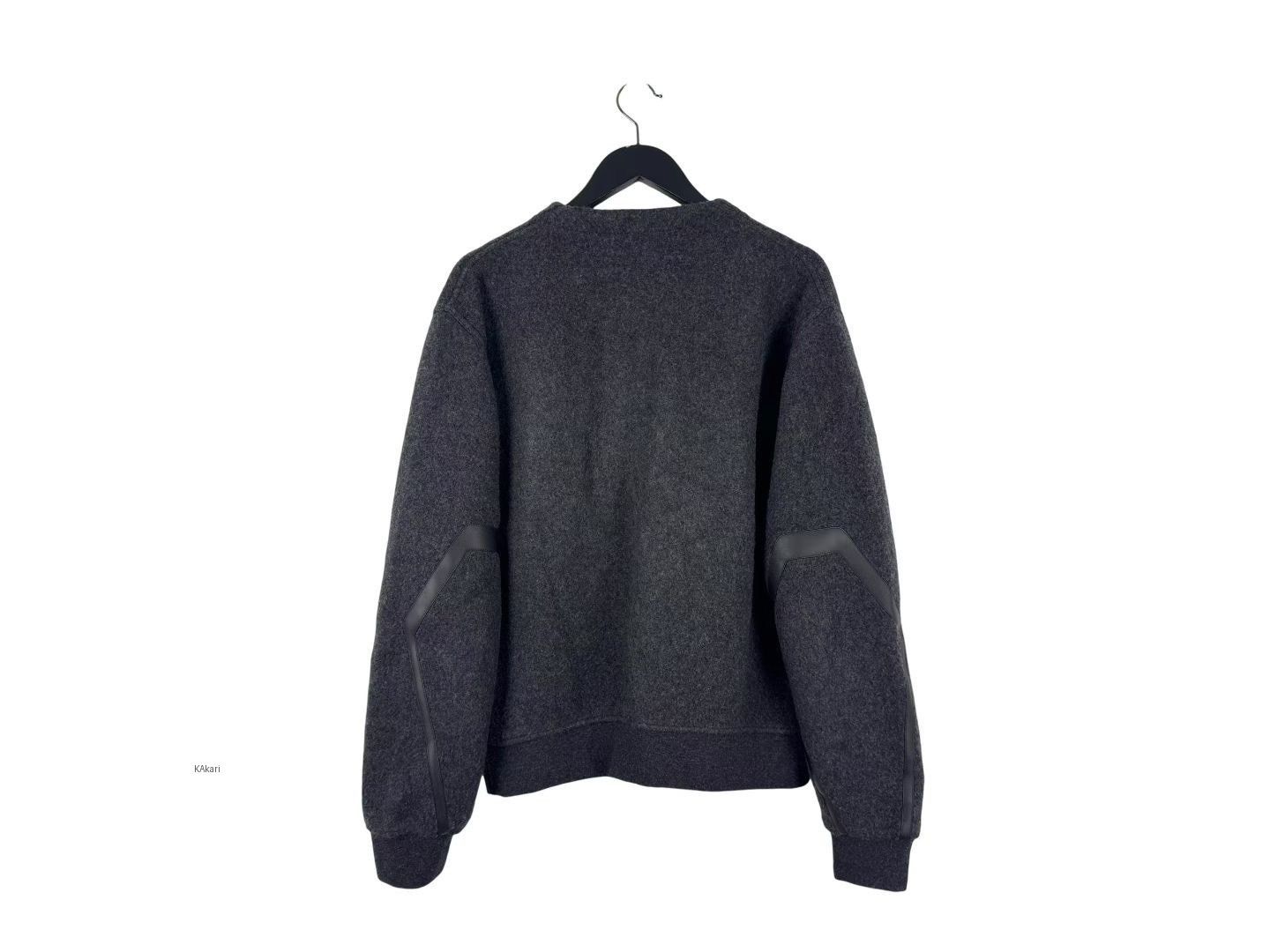 Hermes Hermes Dark Gray Cashmere Blend Leather Trim Jacket Size US XXS / EU 40 - 2 Thumbnail