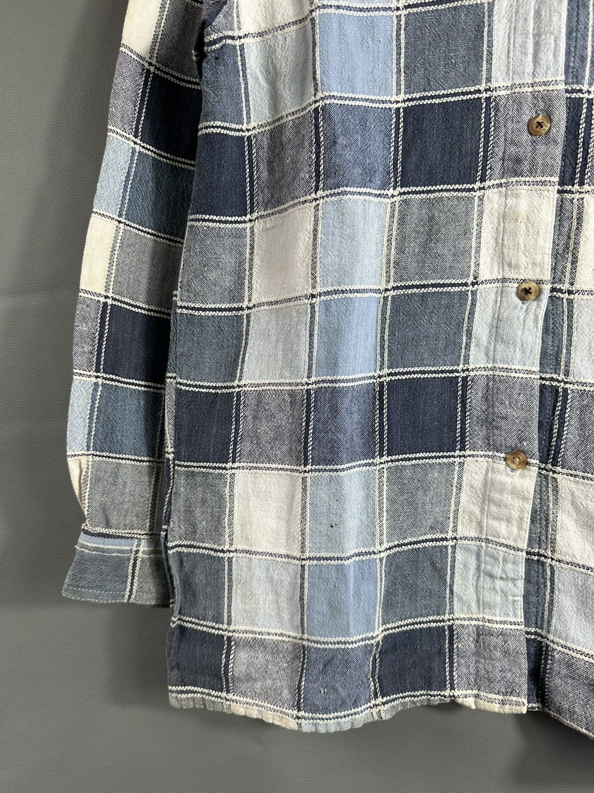 Beauty Beast 2000s PATCHWORK KAPITAL JUNYA ISSEY YOHJI STYLE SHIRT BUTTON Size US L / EU 52-54 / 3 - 7 Thumbnail