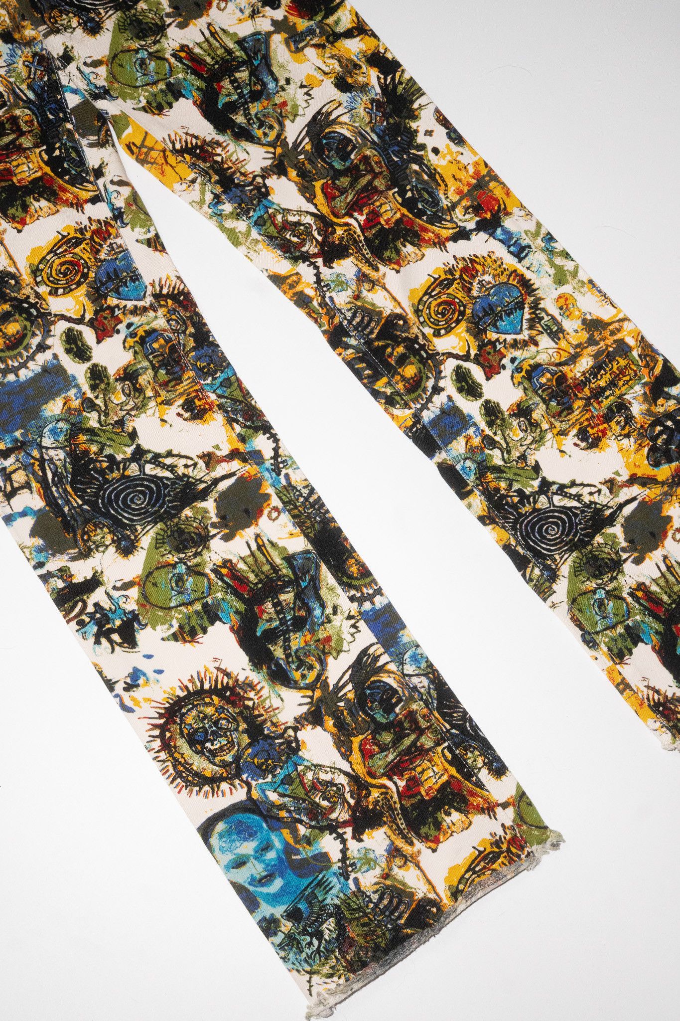 Jean Paul Gaultier 2000s Jean Paul Gaultier Basquiat Abstract Human Body Pants Size 27" / US 4 / IT 40 - 7 Thumbnail