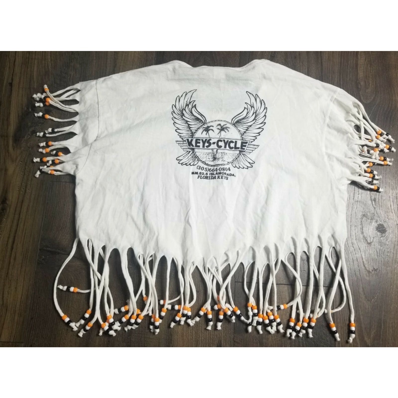 Doublet VINTAGE Fun Time 90s Cropped Beaded T-Shirt One Size White Double-Sided Motor Cycle Womens Size ONE SIZE - 2 Thumbnail