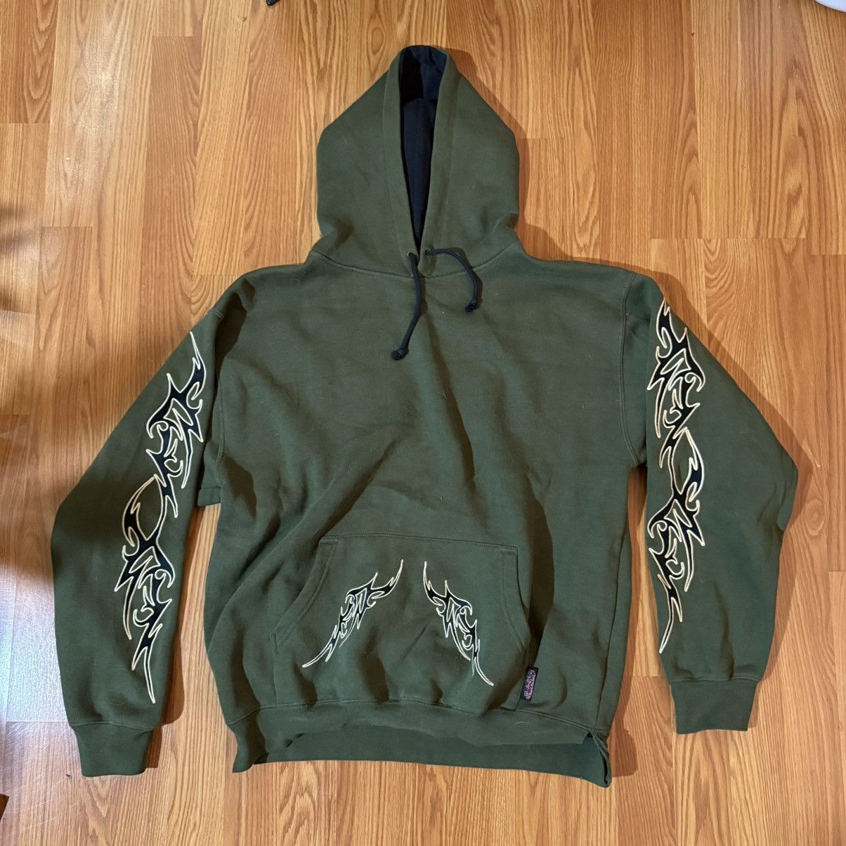 Other Sapphire Lounge Y2K 90s Tribal Flame Green Hoodie Size US L / EU 52-54 / 3 - 1 Thumbnail