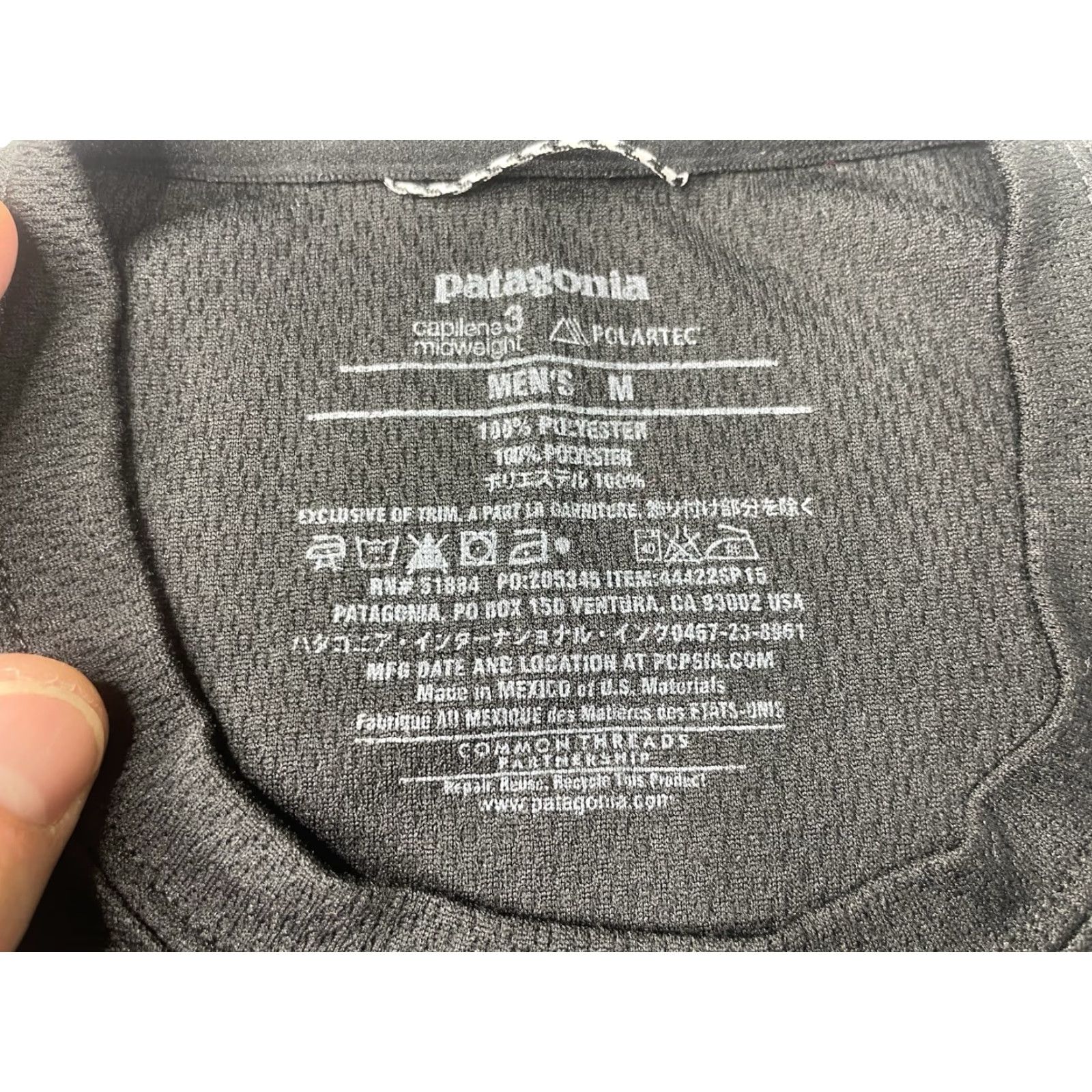 Patagonia Patagonia Men’s Capilene Midweight Baselayer Crew Long Sleeve Shirt Black M Size US M / EU 48-50 / 2 - 3 Thumbnail