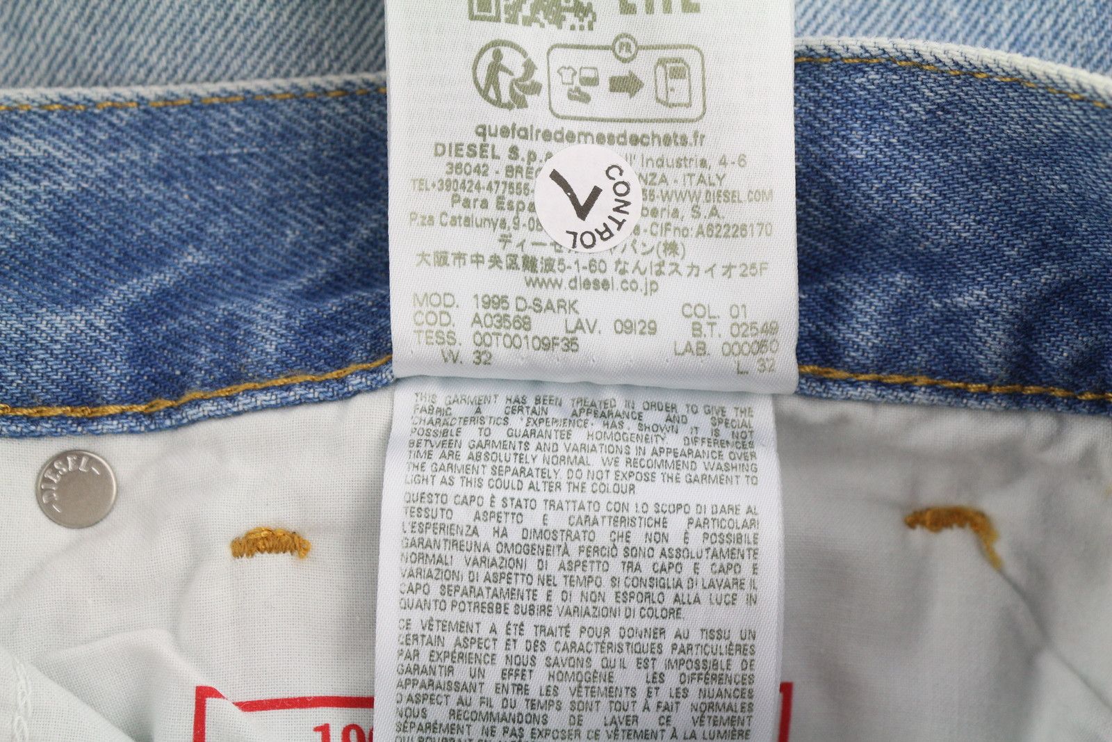 Diesel 1995 D-SARK 09I29 W32/L32 Blue Slim Straight 85400 Size US 32 / EU 48 - 11 Thumbnail