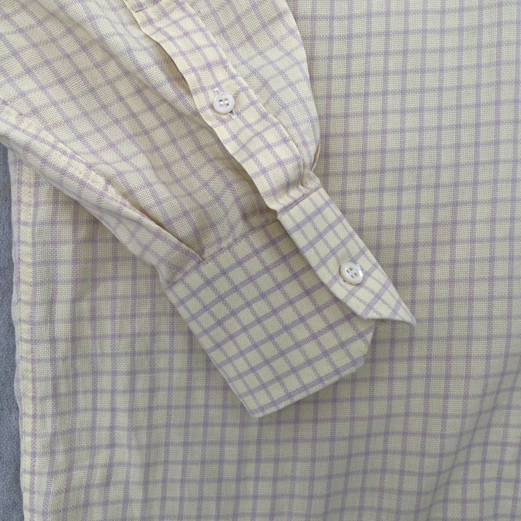 Canali VINTAGE Canali Shirt Adult 15.75/40 Yellow Lavender Check Button-Up Long Sleeve Mens Size US L / EU 52-54 / 3 - 3 Thumbnail