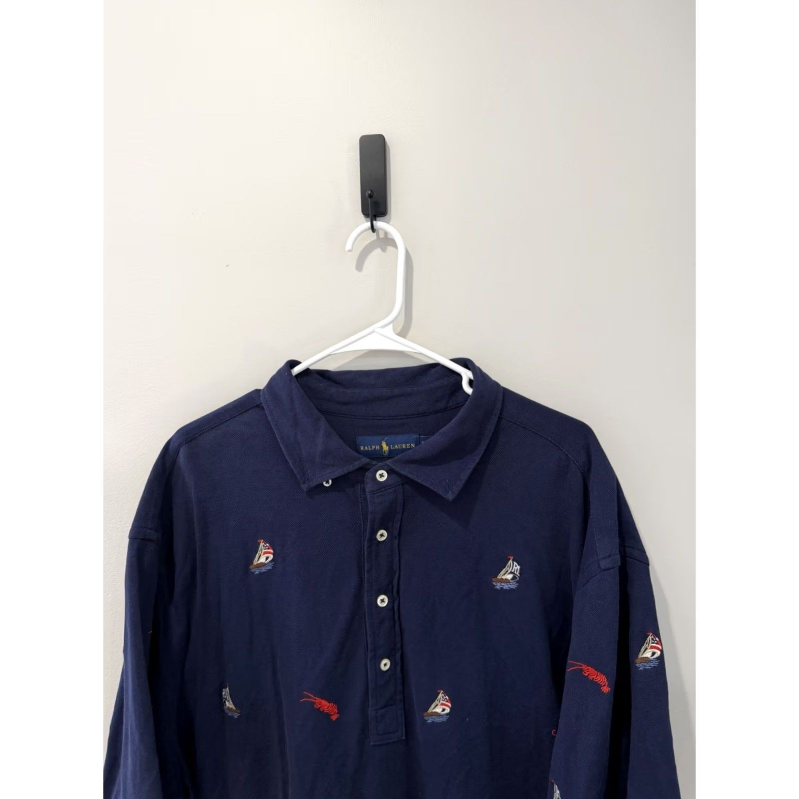 Polo Ralph Lauren Polo Ralph Lauren Polo Shirt Men 2XLT Navy Lobster All Over Print Nautical Coastal Size US XXL / EU 58 / 5 - 2 Thumbnail
