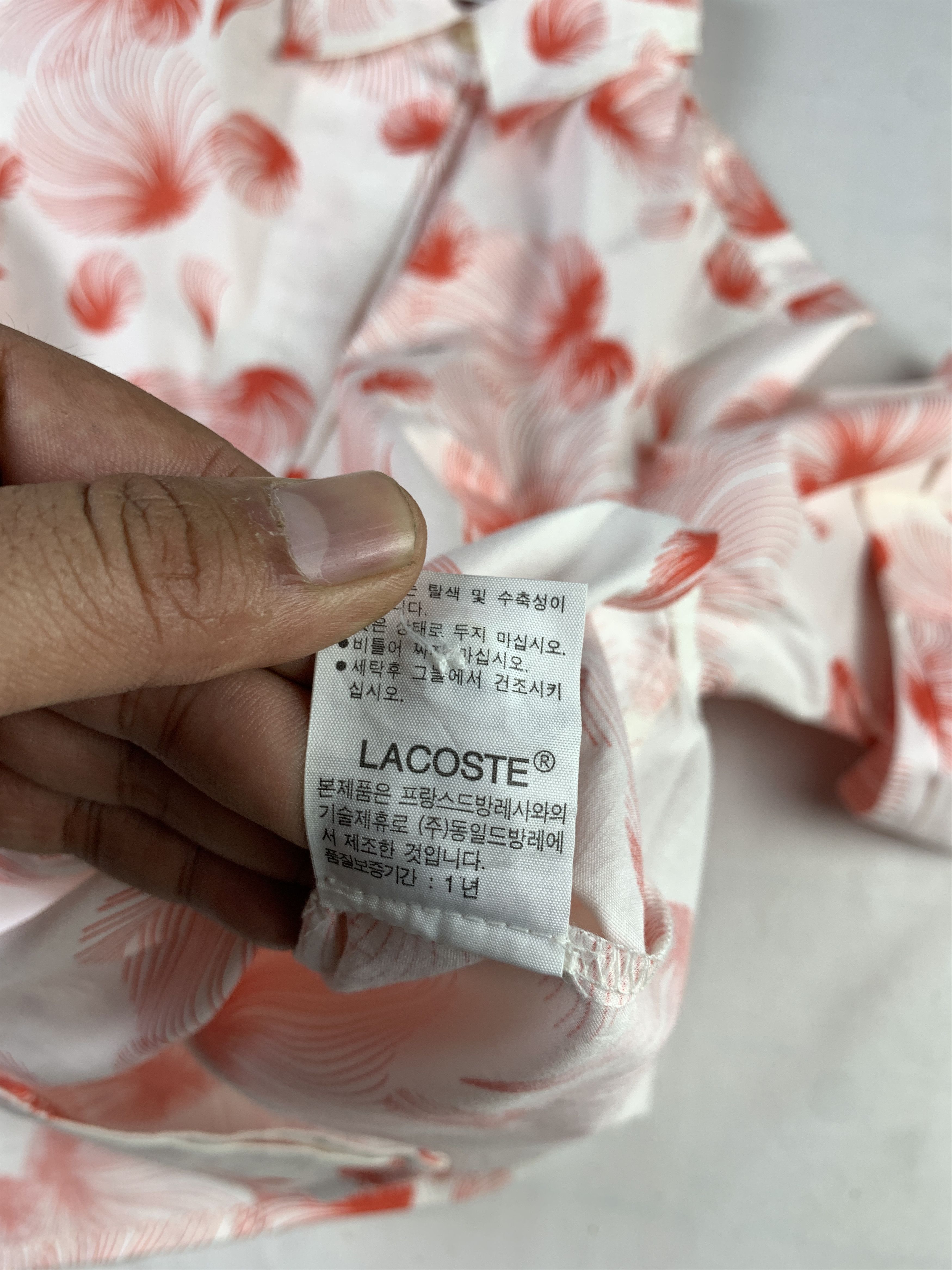 Lacoste Lacoste White Patterened Art Shirt (M) Size M / US 6-8 / IT 42-44 - 11 Thumbnail