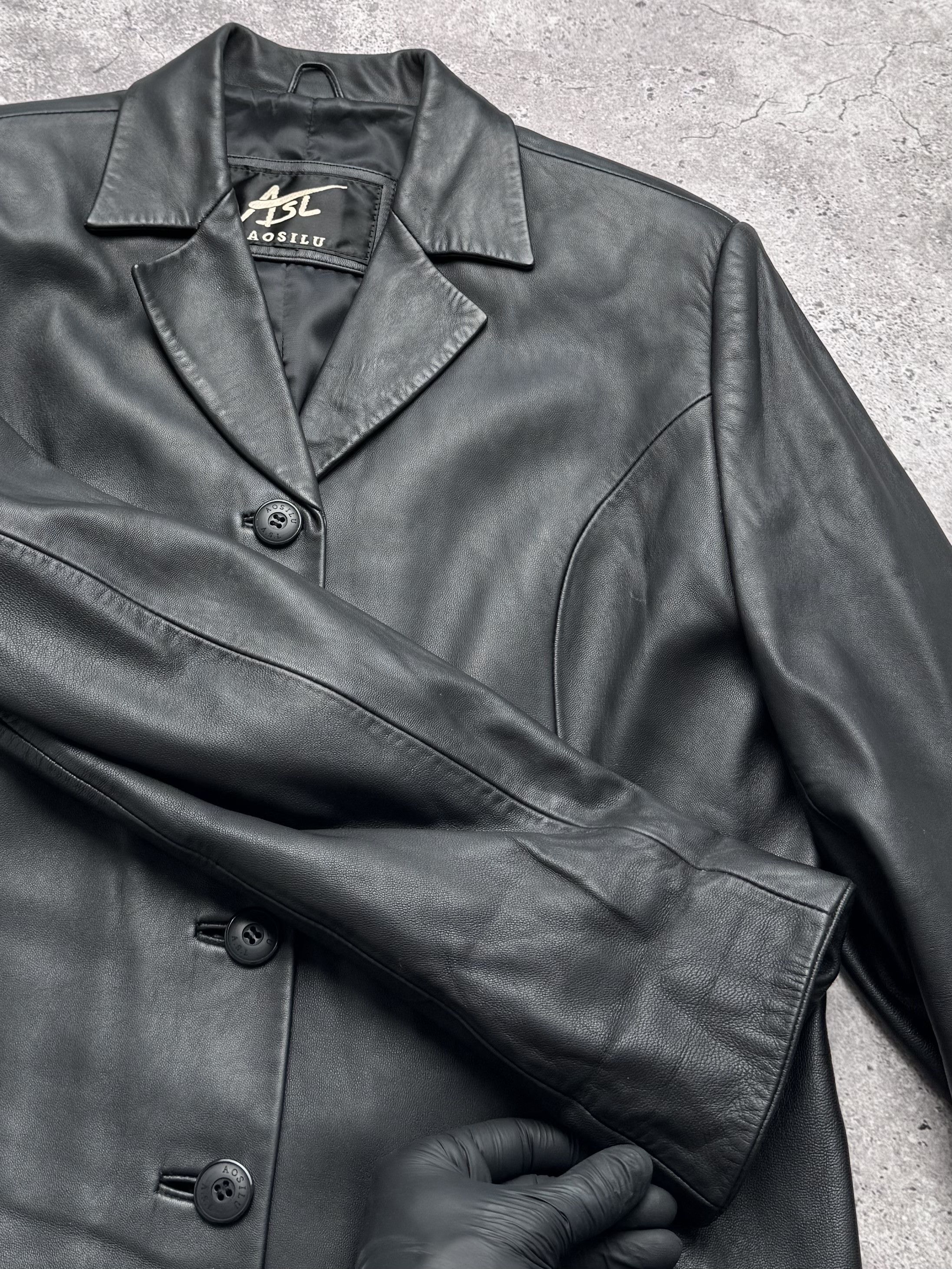 Vintage Vintage Leather Long Jacket C5(V416) Size L / US 10 / IT 46 - 5 Thumbnail