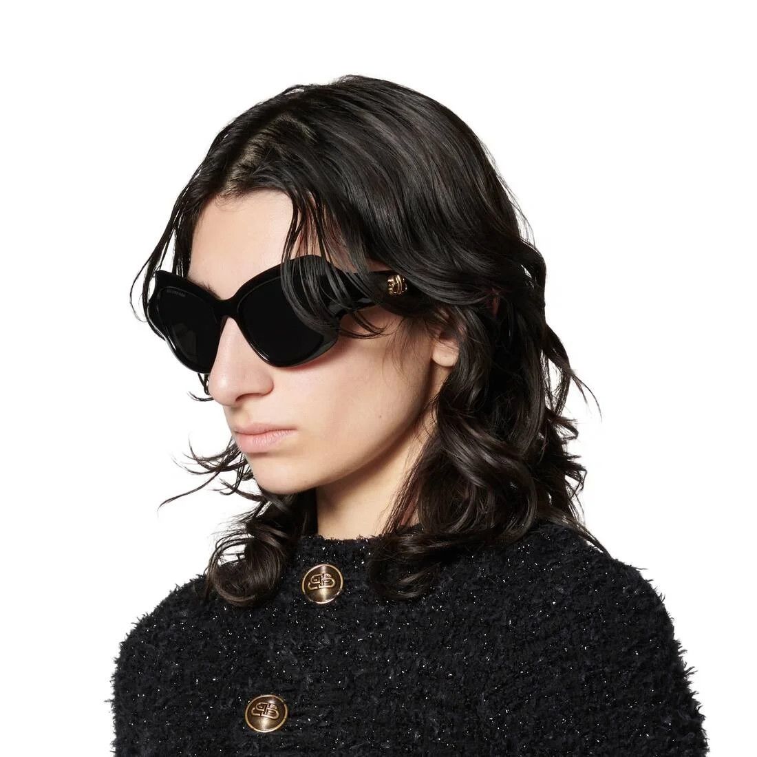 Balenciaga o1srvl11e0226 Size: OS / Palazzo Cat Sunglasses In Black Size ONE SIZE - 6 Thumbnail