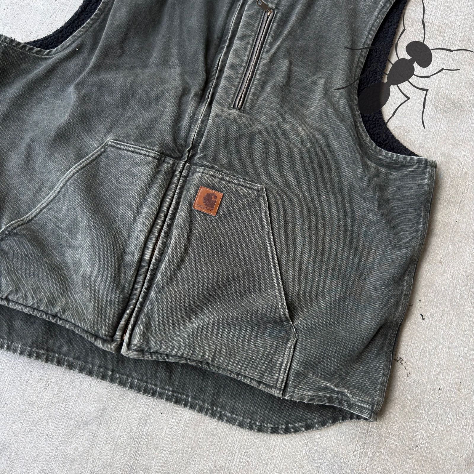 Carhartt × Vintage Carhartt V33 green Sherpa lined work wear vest Size US XL / EU 56 / 4 - 2 Thumbnail