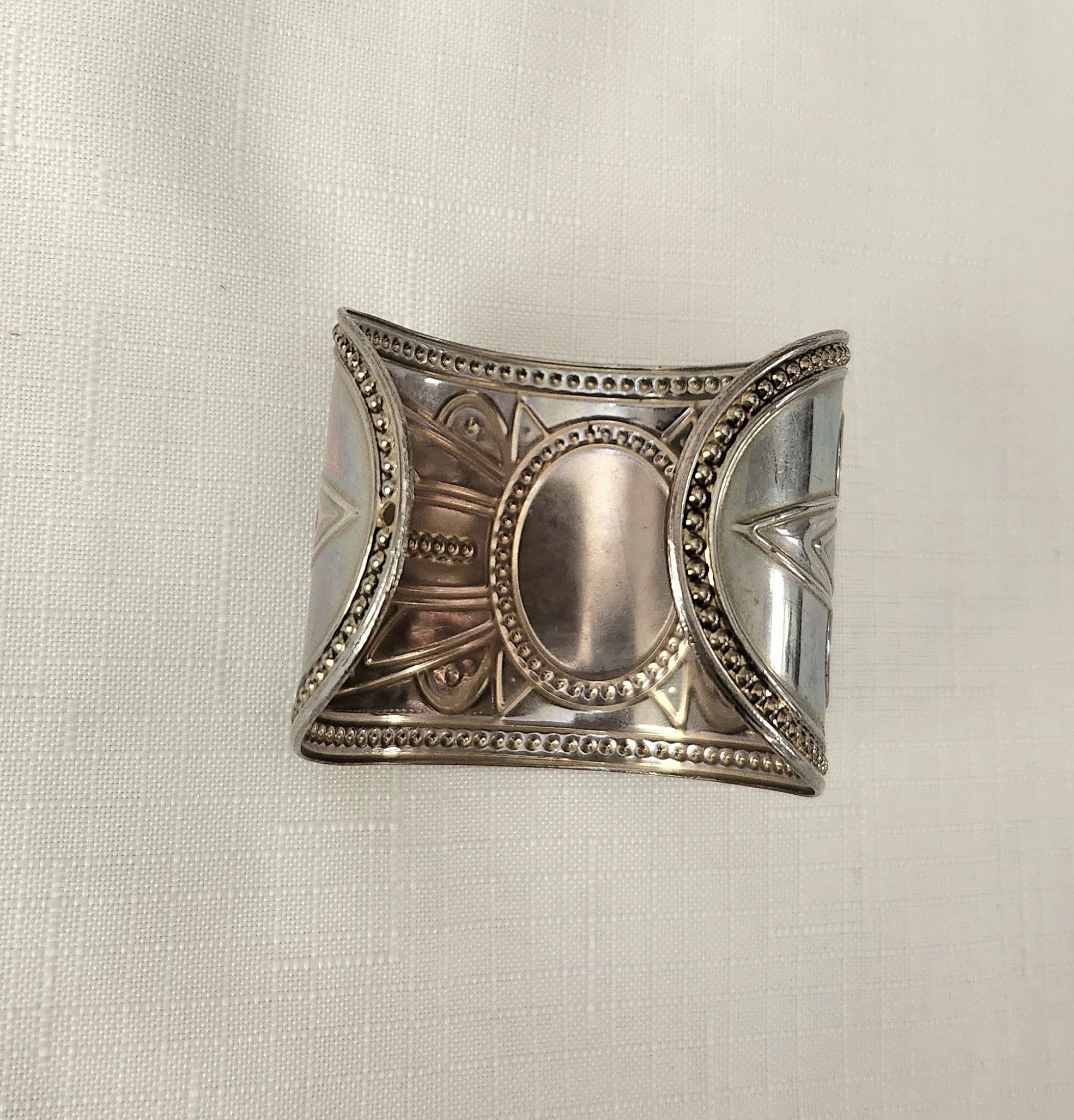 Other Black onyx Faux painted on Silver color Faux Cuff Bracelet Size ONE SIZE - 4 Thumbnail