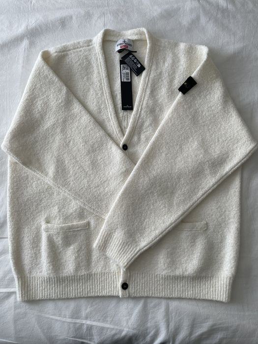 Supreme Supreme x Stone Island Boucle Knit Cardigan size XL | Grailed