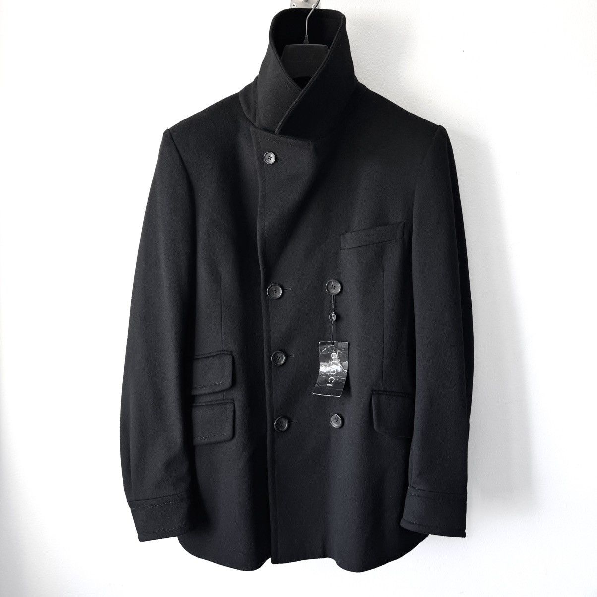 Gucci Gucci By Tom Ford FW2003 Black Double Breasted Wool Peacoat Size US L / EU 52-54 / 3 - 1 Thumbnail