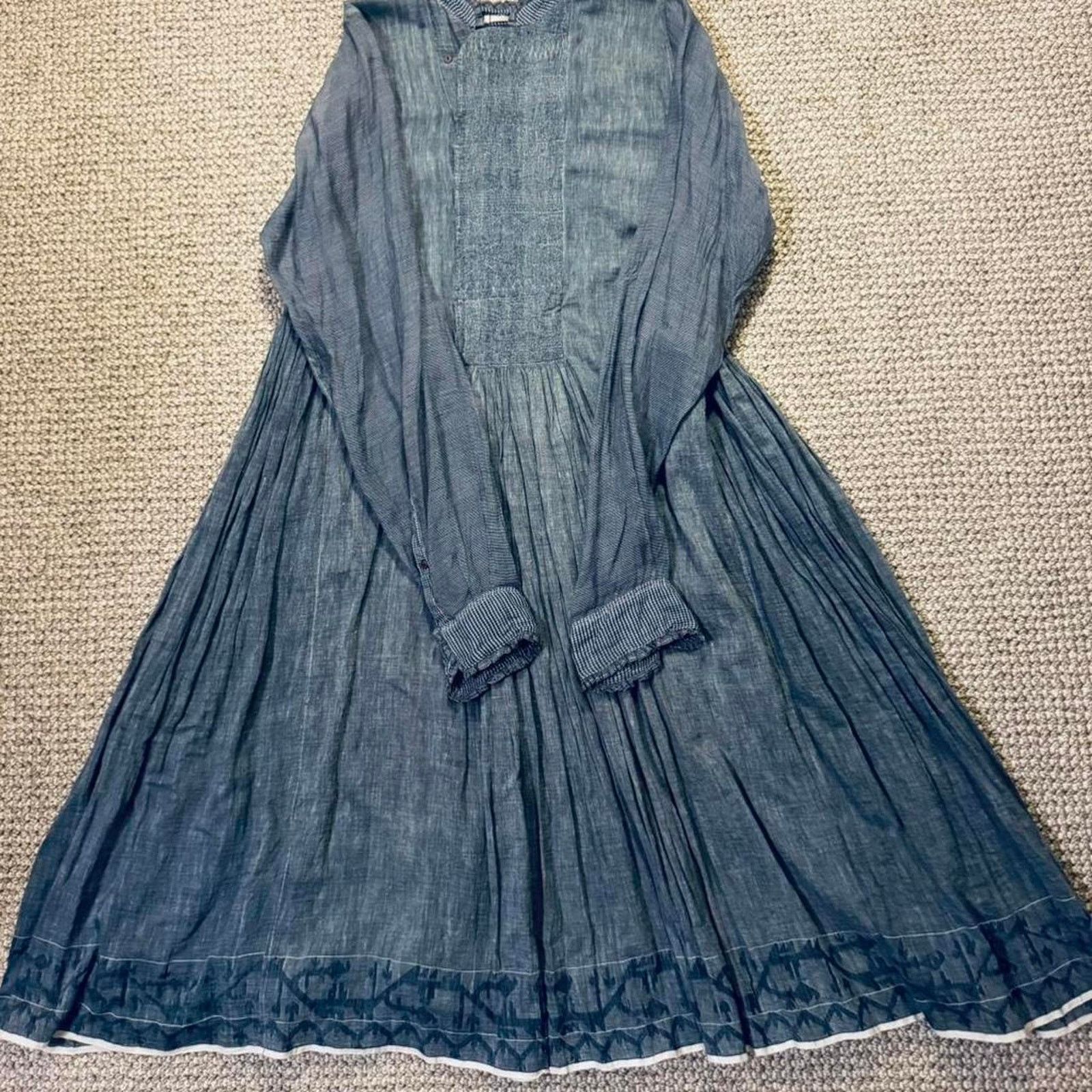Other Blue fine Italian linen Dress Size XS / US 0-2 / IT 36-38 - 2 Thumbnail