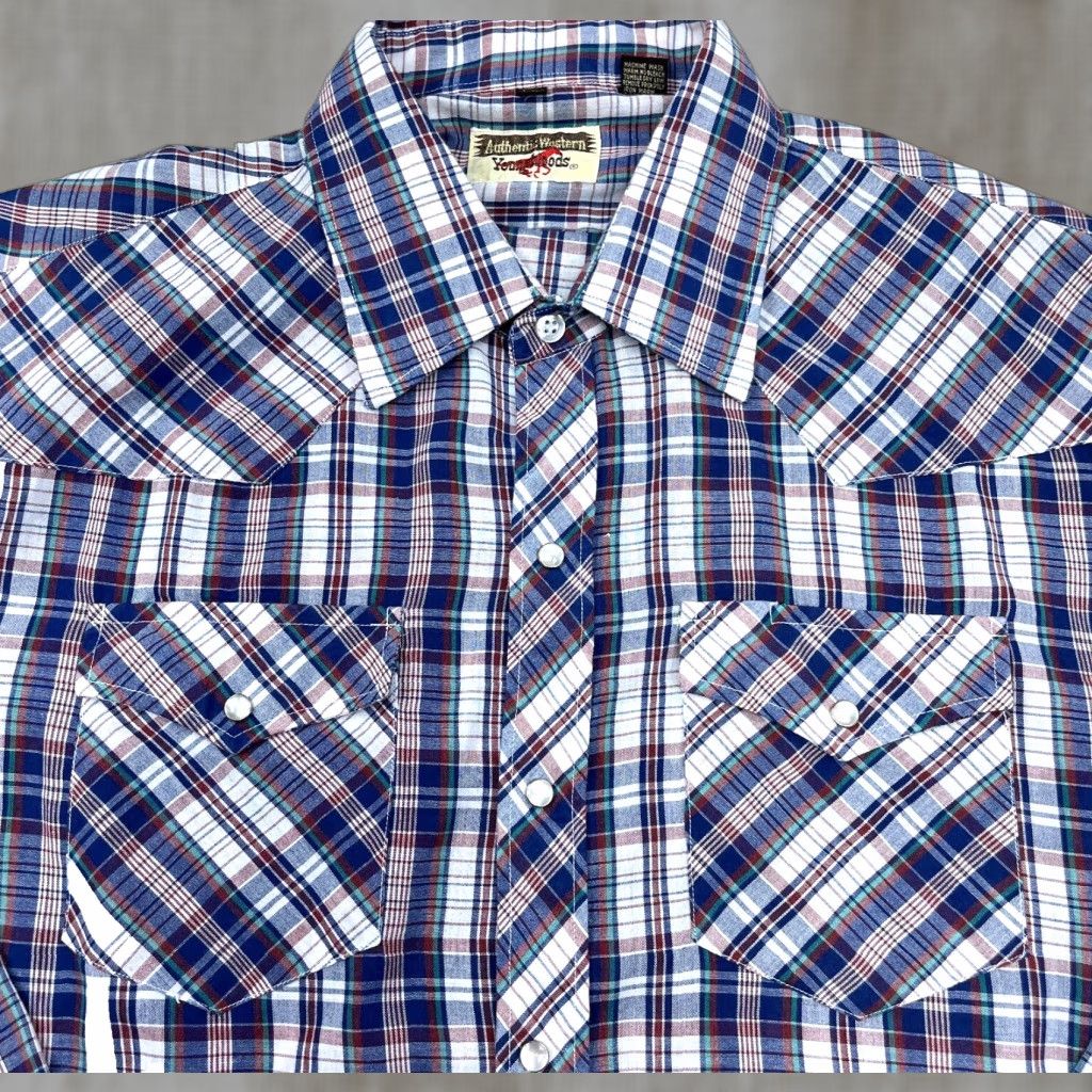 Vintage VINTAGE Youngbloods Western Shirt Men XL Blue Pearl Snap Button Plaid Cowboy 90s Size US XL / EU 56 / 4 - 1 Thumbnail