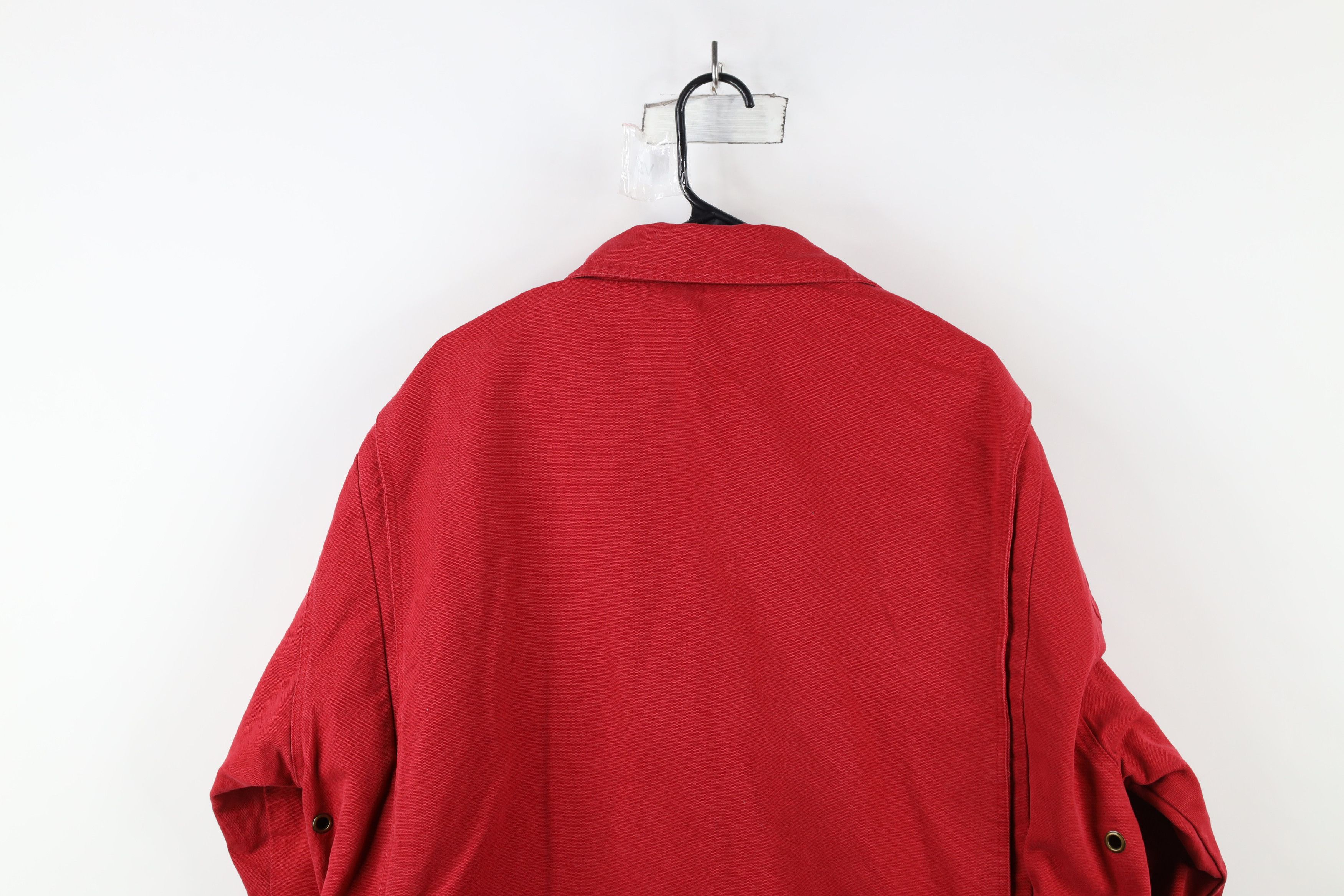 Eddie Bauer × Vintage Vintage 90s Eddie Bauer Canvas Chore Barn Jacket Red Cotton Size US L / EU 52-54 / 3 - 13 Thumbnail