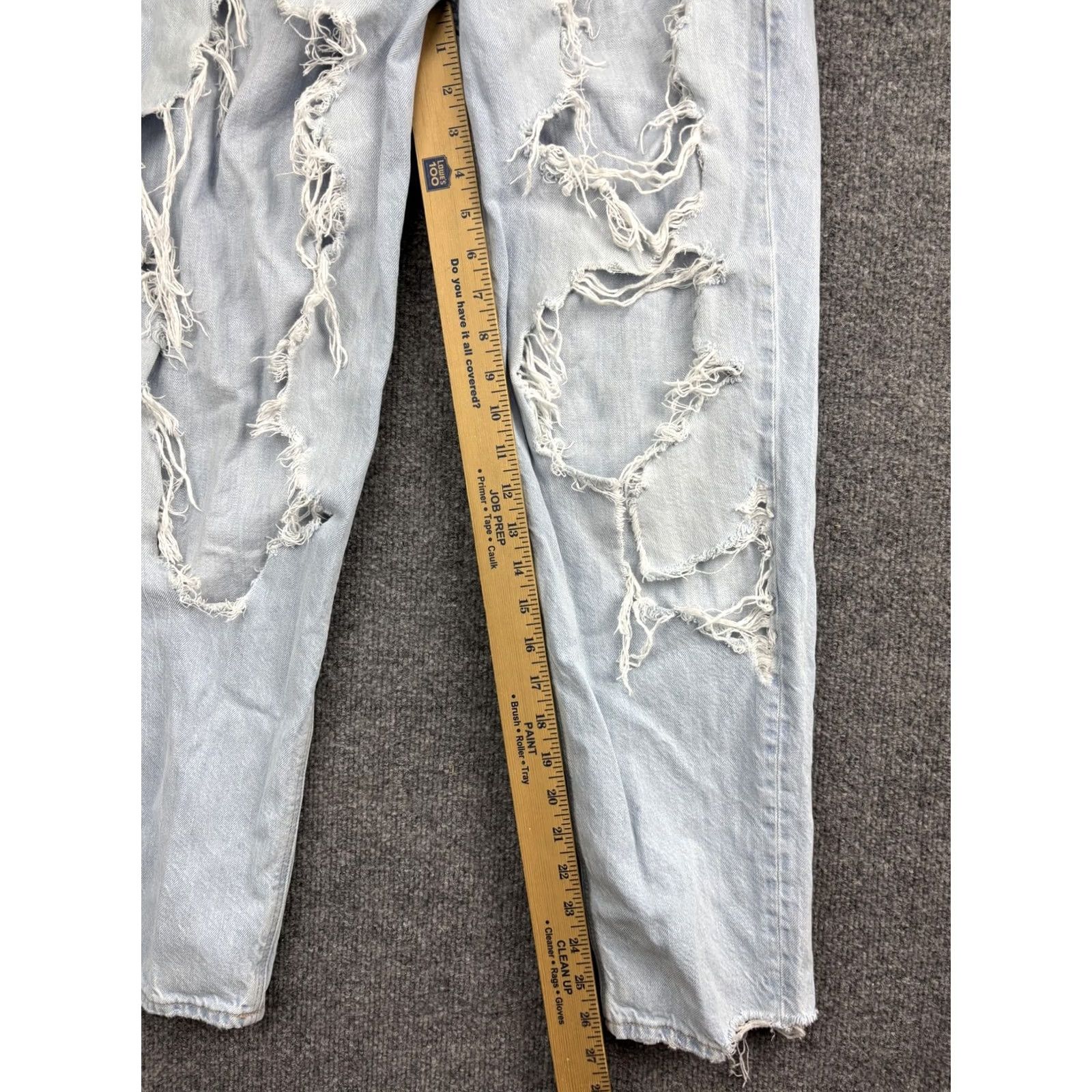 Vintage American Eagle Jeans Womens 6 Blue Mom Distressed Ripped High Rise Denim Jeans Size 28" / US 6 / IT 42 - 5 Thumbnail