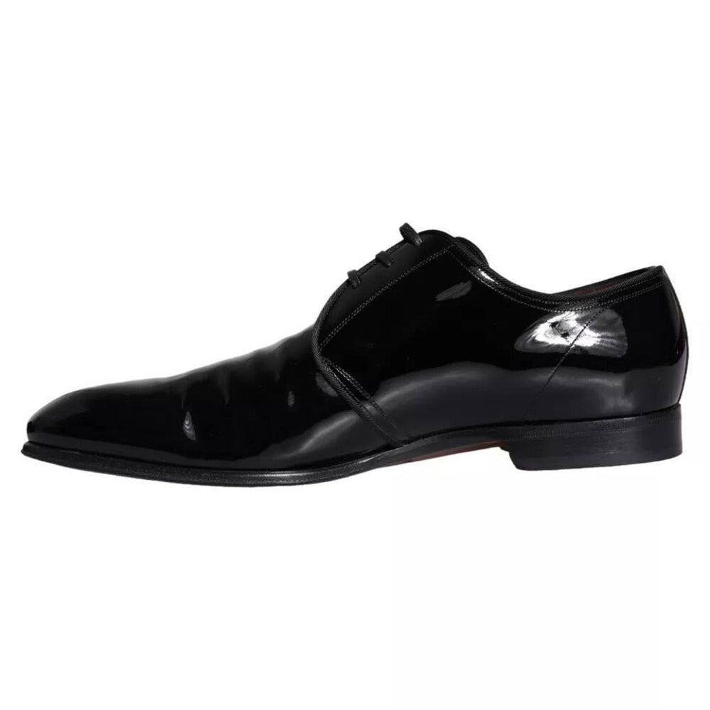 Dolce & Gabbana Dolce & Gabbana Black Patent Leather Derby Men Dress Shoes Size US 9 / EU 42 - 7 Thumbnail