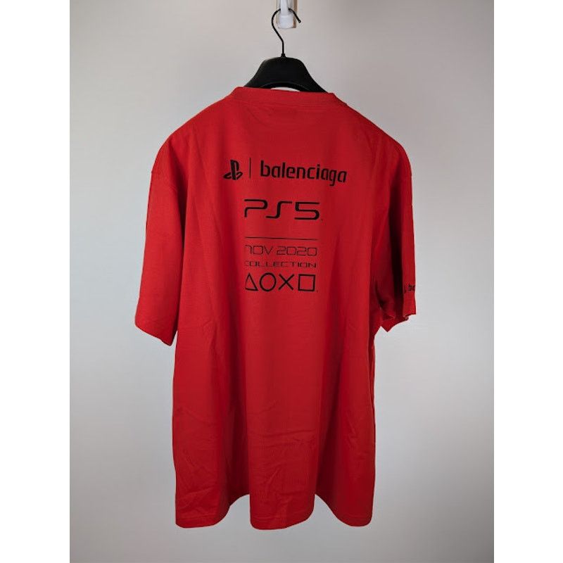 Balenciaga × Playstation o1rshd1 Boxy T-shirt in Verm / Red Size US L / EU 52-54 / 3 - 1 Thumbnail