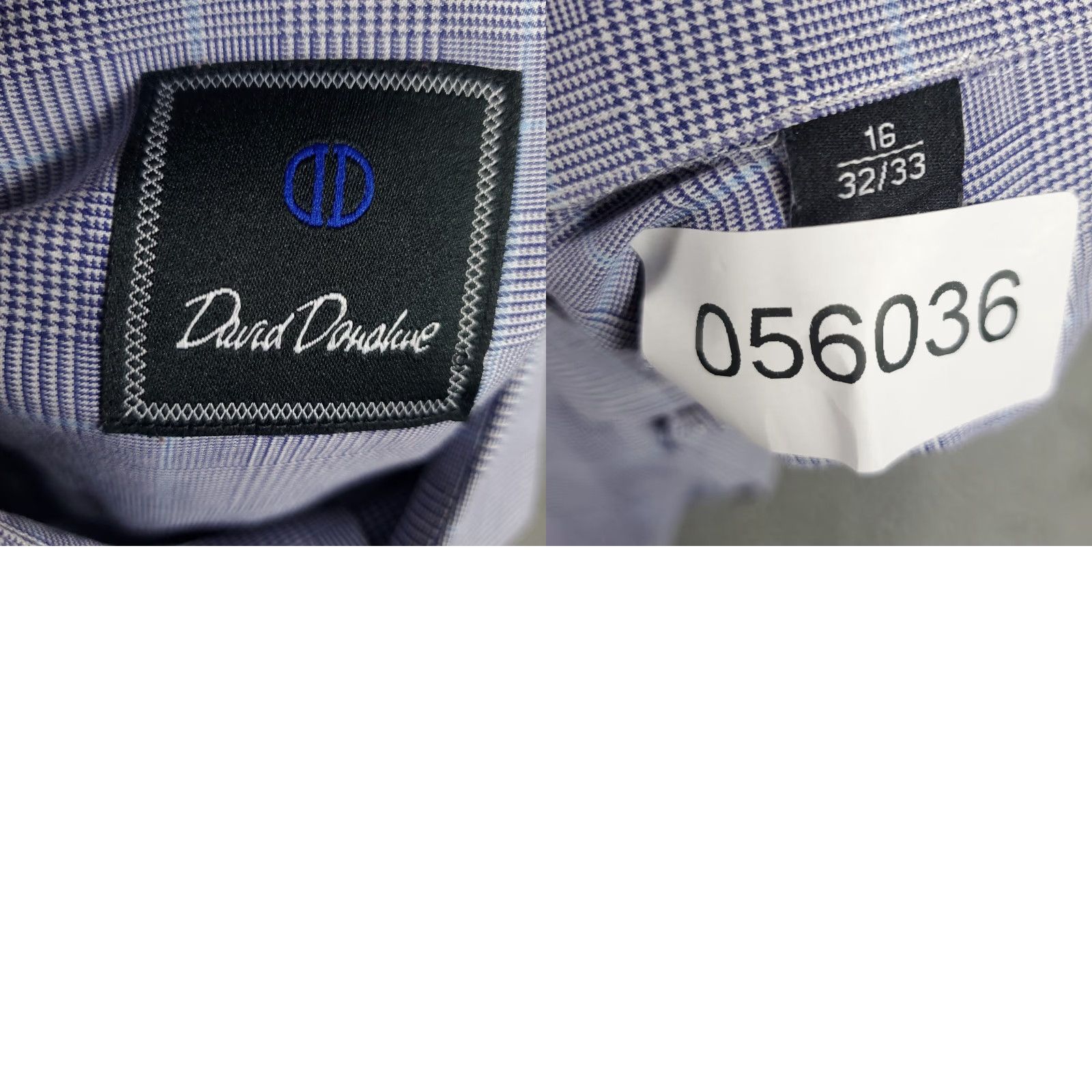 David Donahue David Donahue Dress Shirt Mens Size 16 Blue Plaid Long Sleeve Button Up Casual Workwear Size 42R - 8 Thumbnail