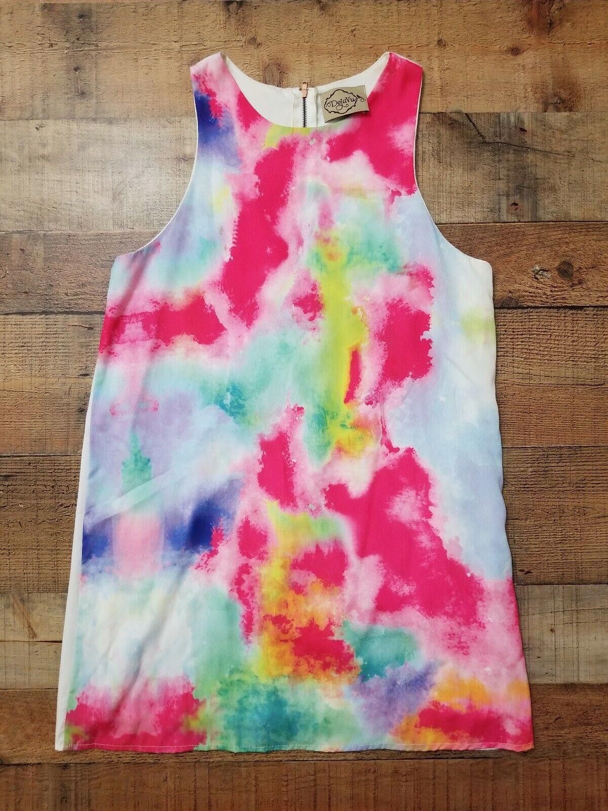 Designer Dejavu Dress Small Tie Dye Sleeveless Summer Zip Up Size S / US 4 / IT 40 - 1 Thumbnail