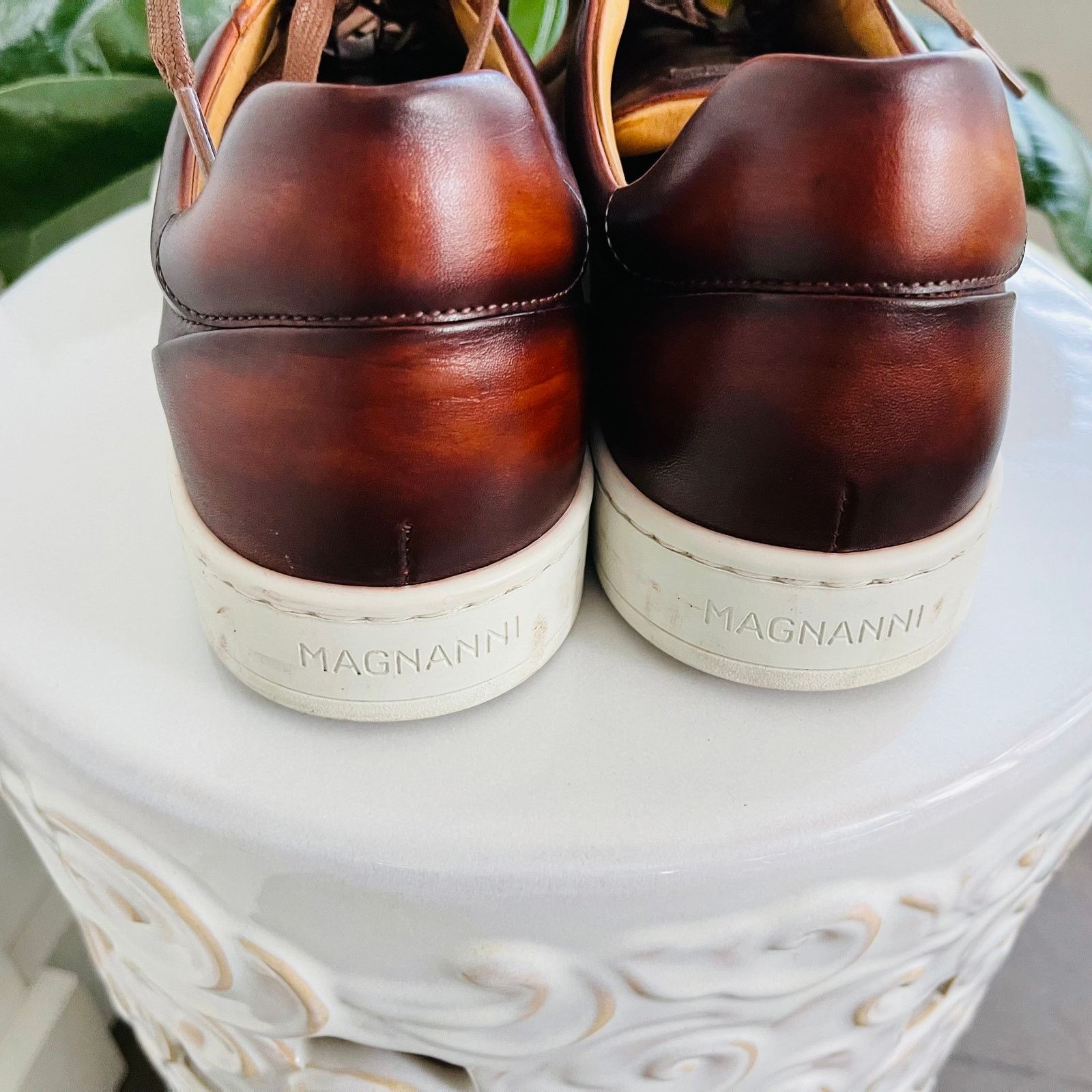 Magnanni Magnanni Elonso Low Top Sneaker 8.5 Tobacco Leather Lace Up Size US 8.5 / EU 41-42 - 7 Thumbnail