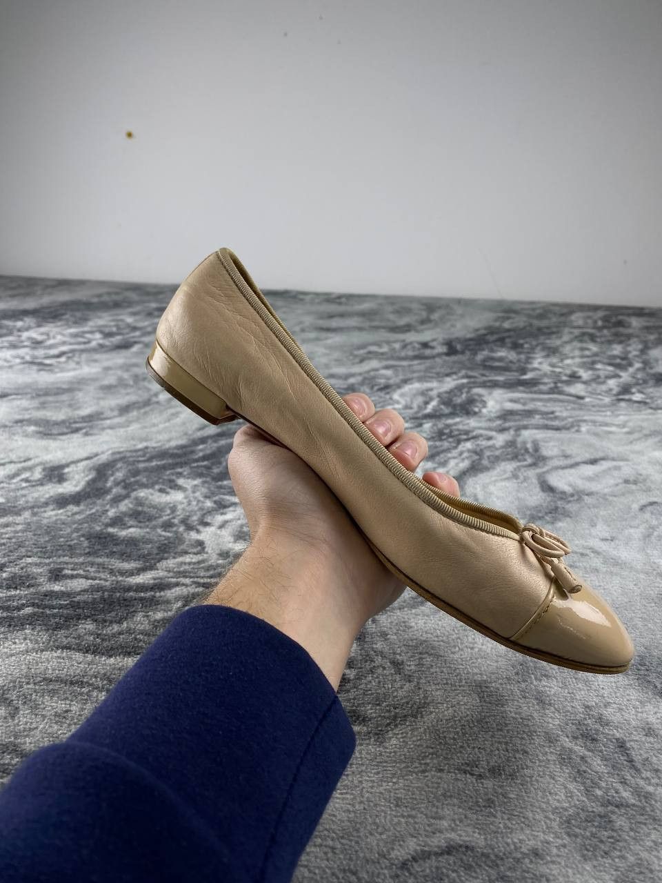 Prada Prada Quilted Bow Leather Ballet Flats Women Size 38 Beige Size US 8 / IT 38 - 11 Thumbnail