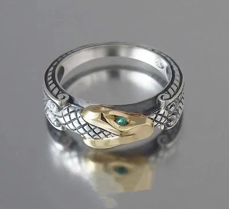 Jewelry Gothic Snake Punk Ring Size ONE SIZE - 1 Thumbnail