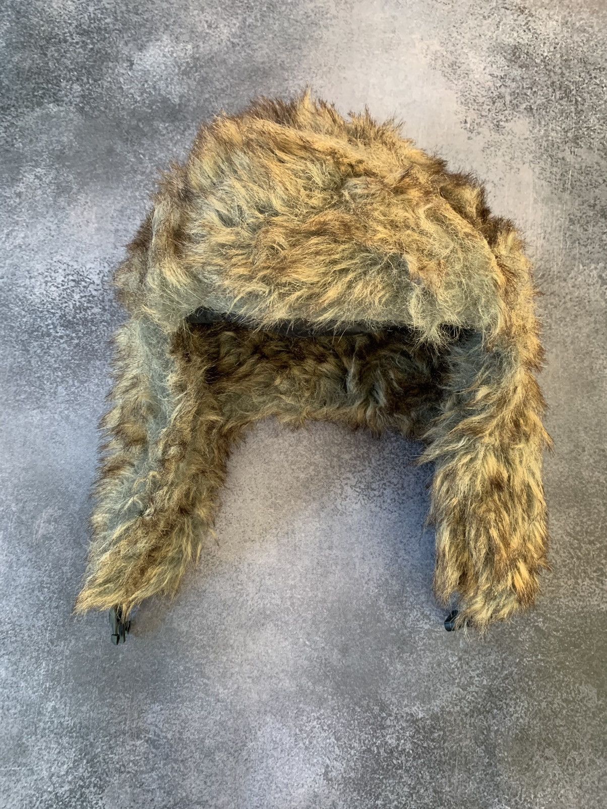 Japanese Brand Vintage Crazy Y2k Mohair Fuzzy Hat Ushanka Punk Huge Size ONE SIZE - 5 Thumbnail