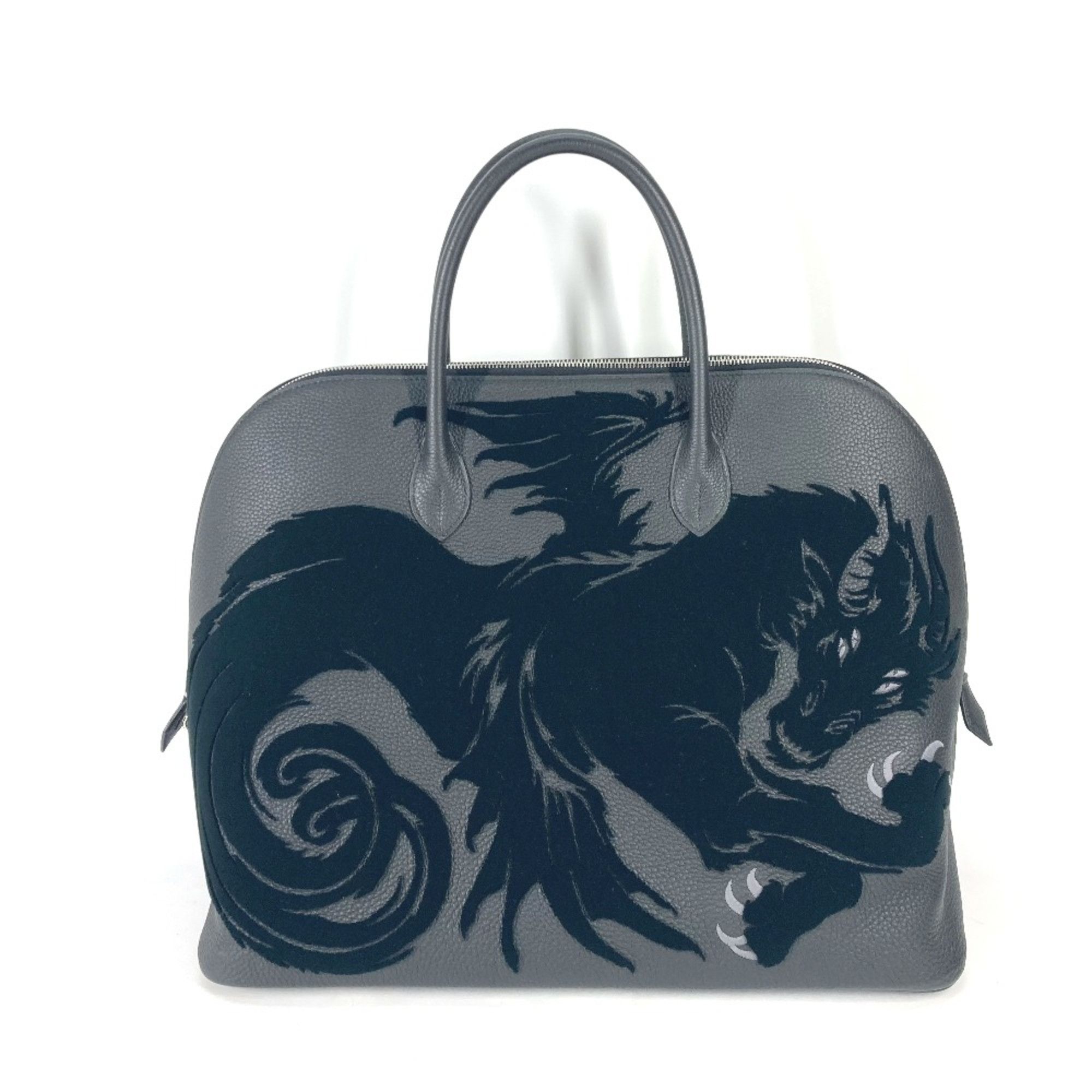 Hermes Hermes Bag Hand Bag Tote Bag Black x Blue Run Black SilverHardware Size ONE SIZE - 1 Thumbnail