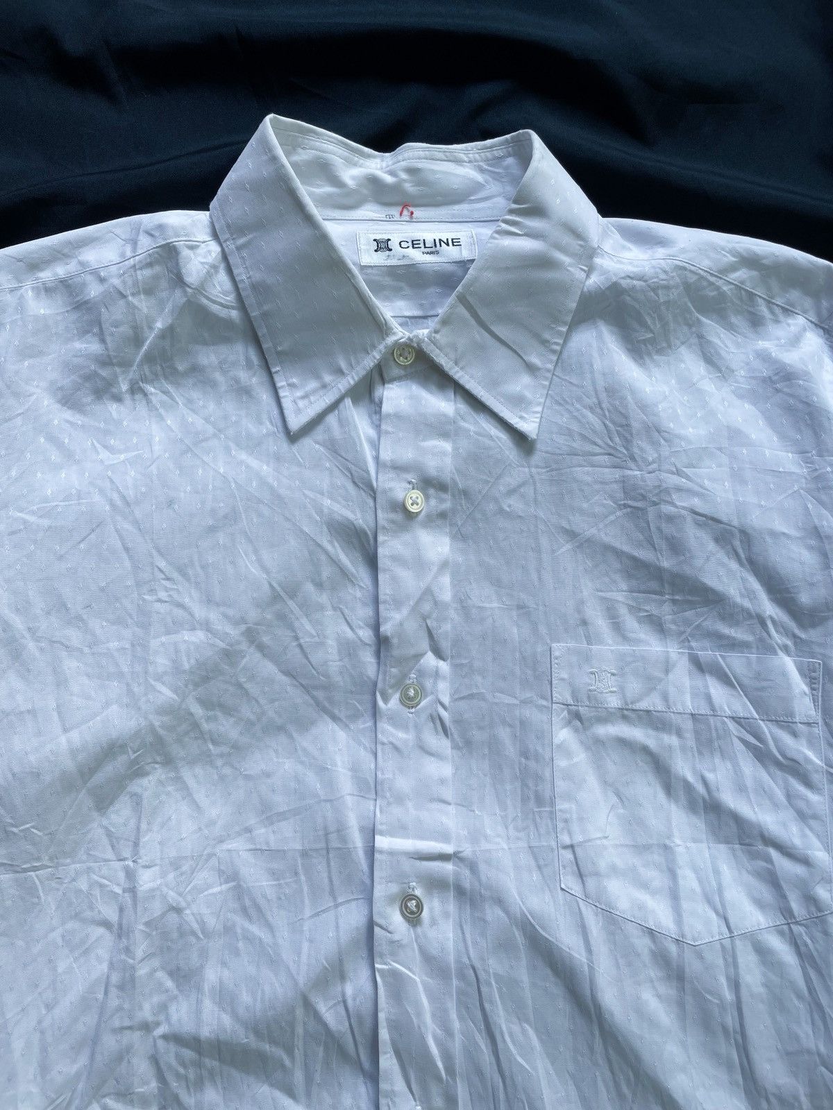 Celine CELINE CASUAL WHITE BUTTON DOWN SHIRT Size US L / EU 52-54 / 3 - 2 Thumbnail